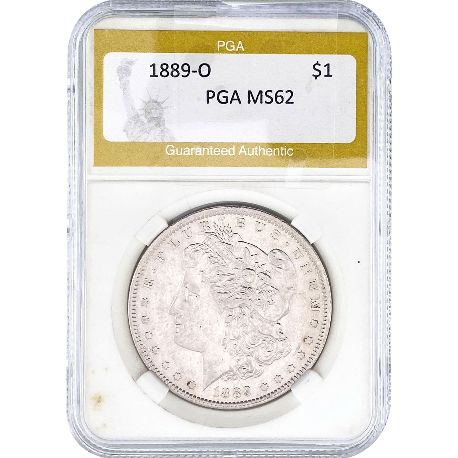 1889-O Morgan Silver Dollar PGA MS62: 1889-O Morgan Silver Dollar PGA MS62