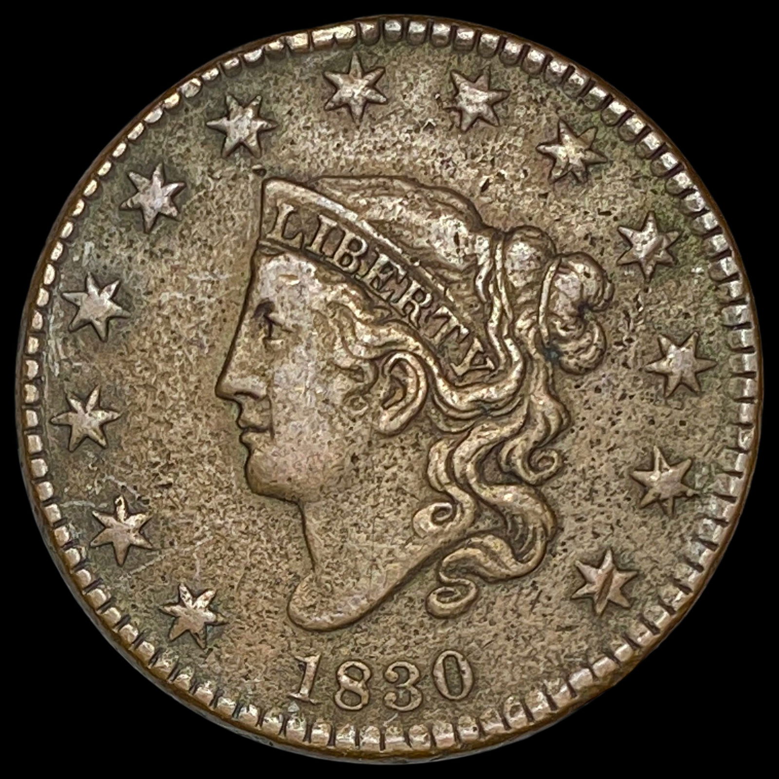 1830 Coronet Head Large Cent NEARLY UNCIRCULATED (1 of 2)