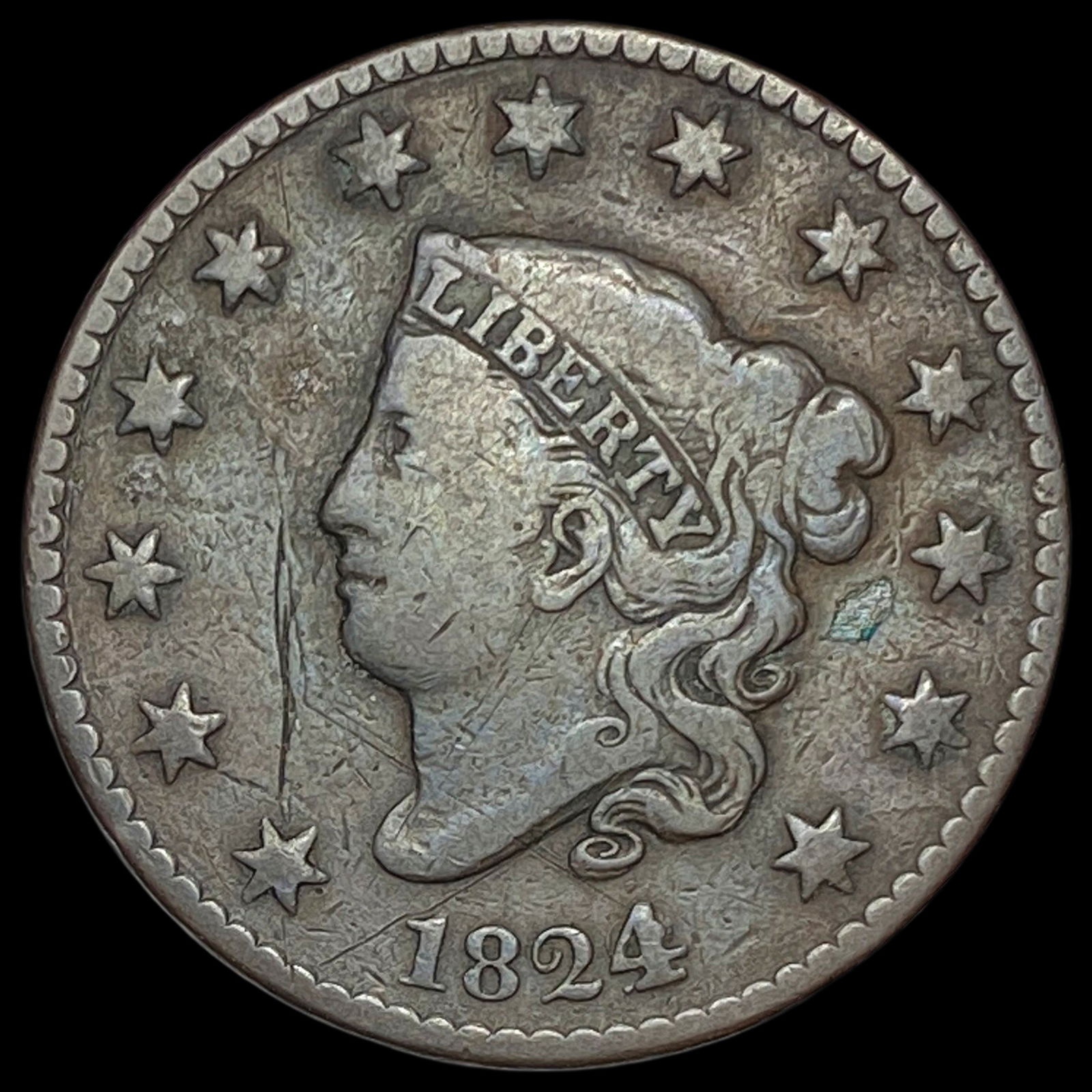 1824 Coronet Head Large Cent LIGHTLY CIRCULATED (1 of 2)