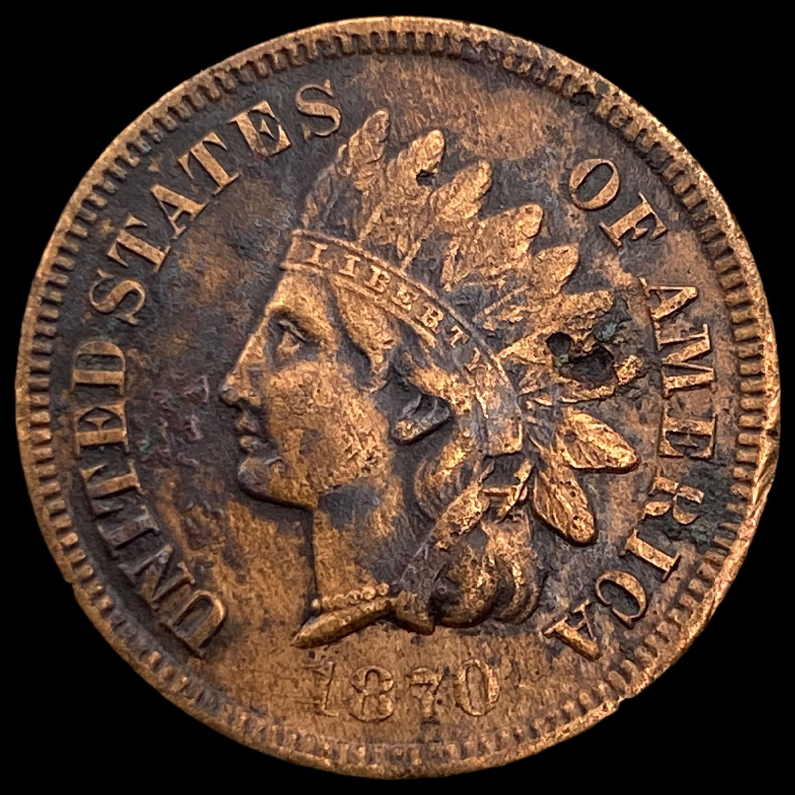 1870 Indian Head Cent NEARLY UNCIRCULATED (1 of 2)