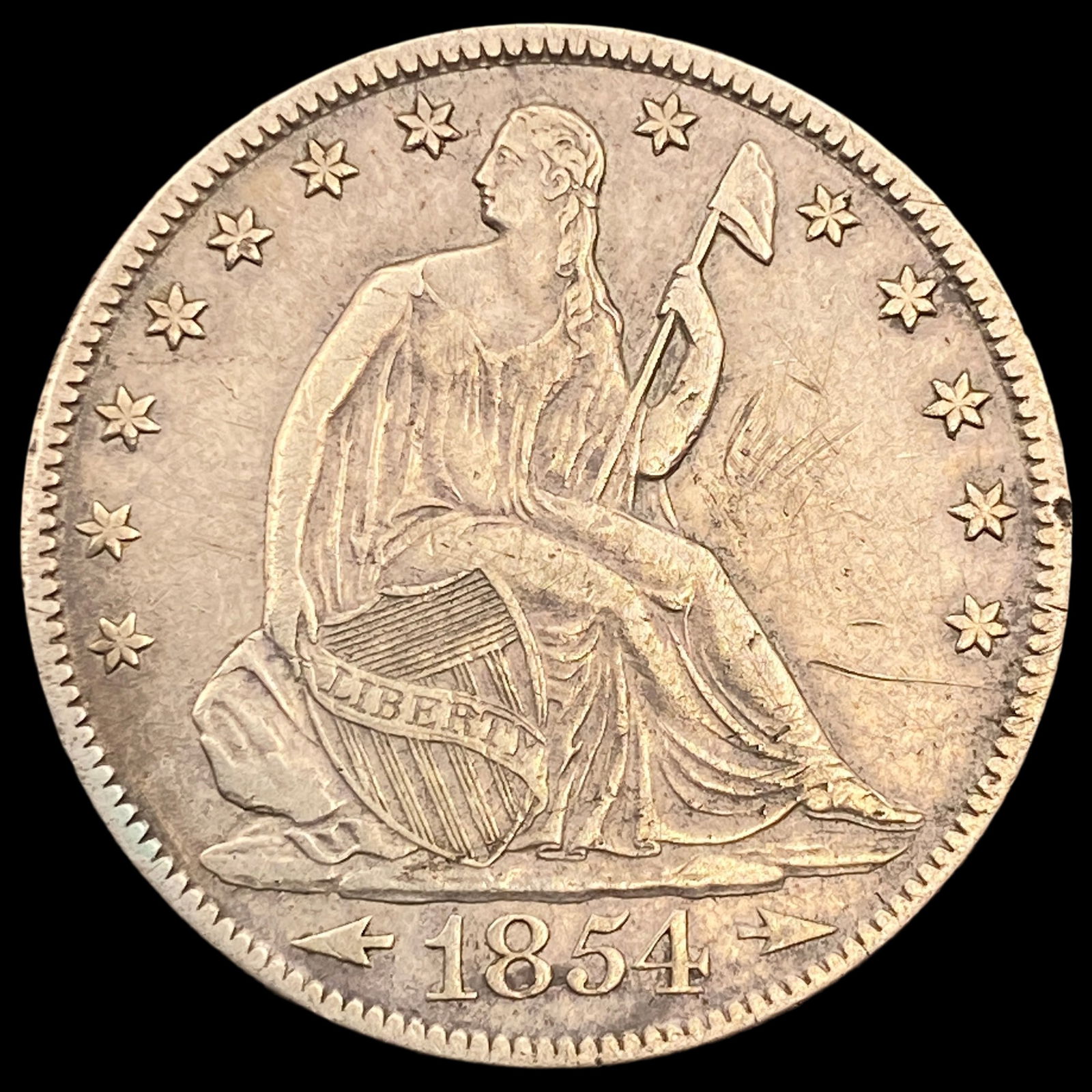 1854-O Seated Liberty Half Dollar NEARLY UNCIRCULATED (1 of 2)