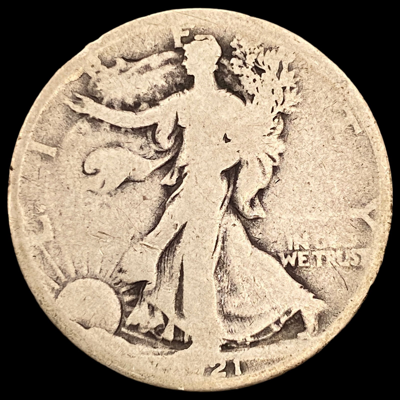 1921 Walking Liberty Half Dollar NICELY CIRCULATED: 1921 Walking Liberty Half Dollar NICELY CIRCULATED