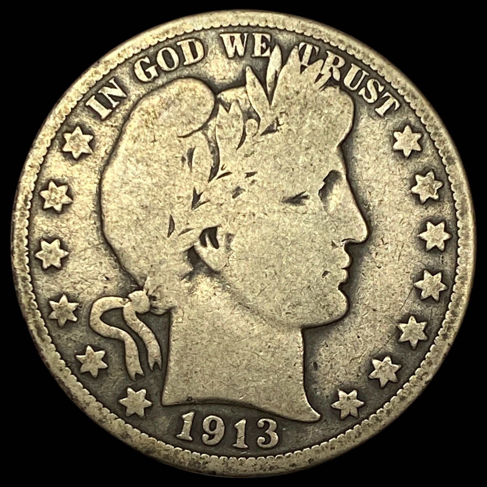 1913 Silver Barber Half Dollar NICELY CIRCULATED (1 of 2)
