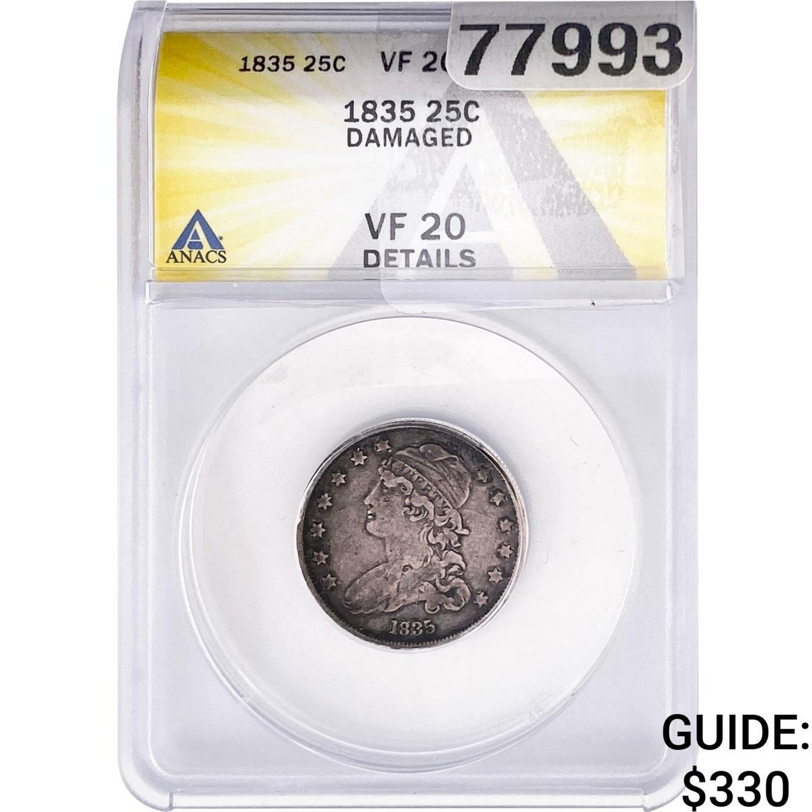 1835 Capped Bust Quarter ANACS VF20 DAMAGED (1 of 2)