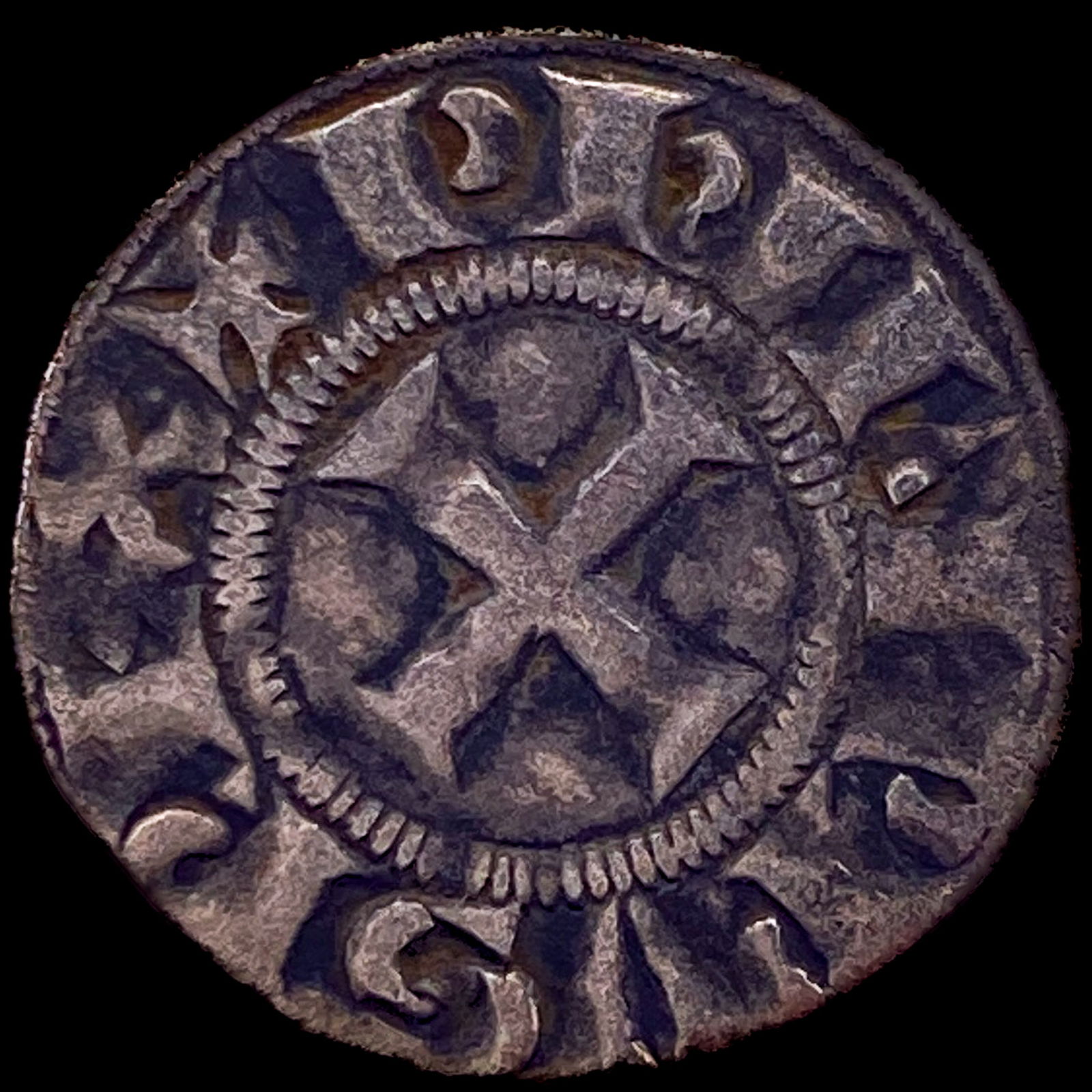 1297-1301 AD Frankish Greece Silver Denier NEARLY UNCIRCULATED (1 of 2)