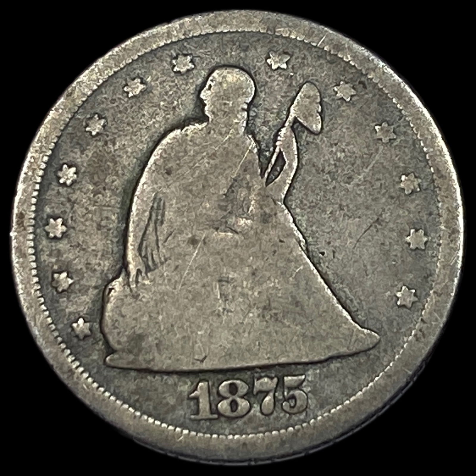 1875-S Silver Twenty Cent Piece LIGHTLY CIRCULATED (1 of 2)