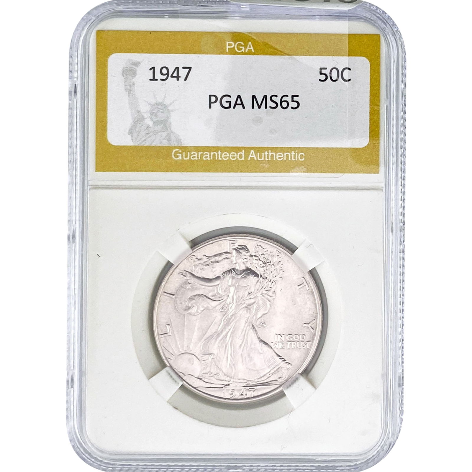 1947 Walking Liberty Half Dollar PGA MS65: 1947 Walking Liberty Half Dollar PGA MS65
