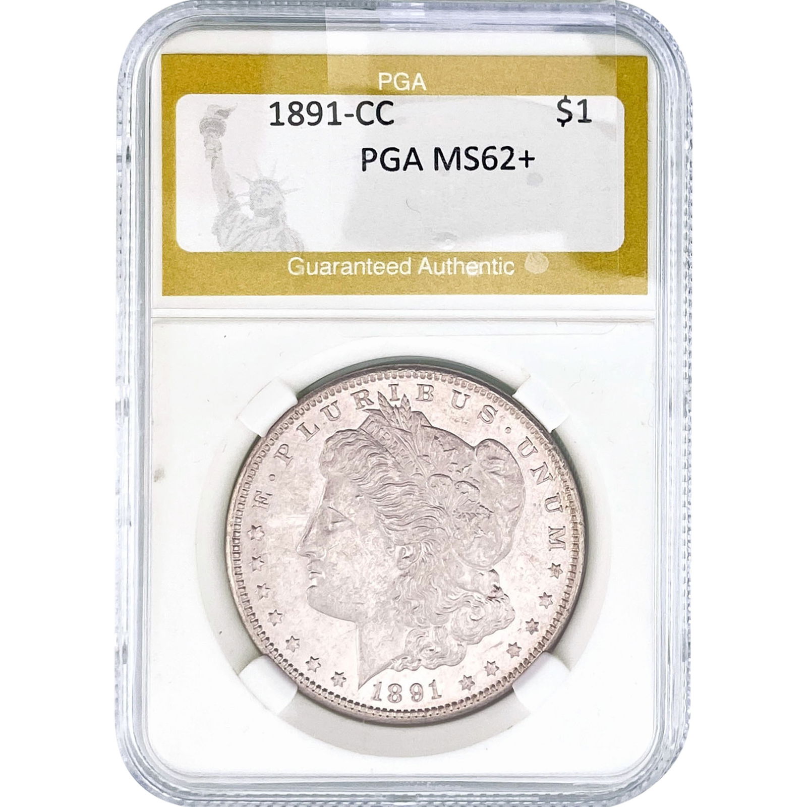 1891-CC Morgan Silver Dollar PGA MS62+ (1 of 2)