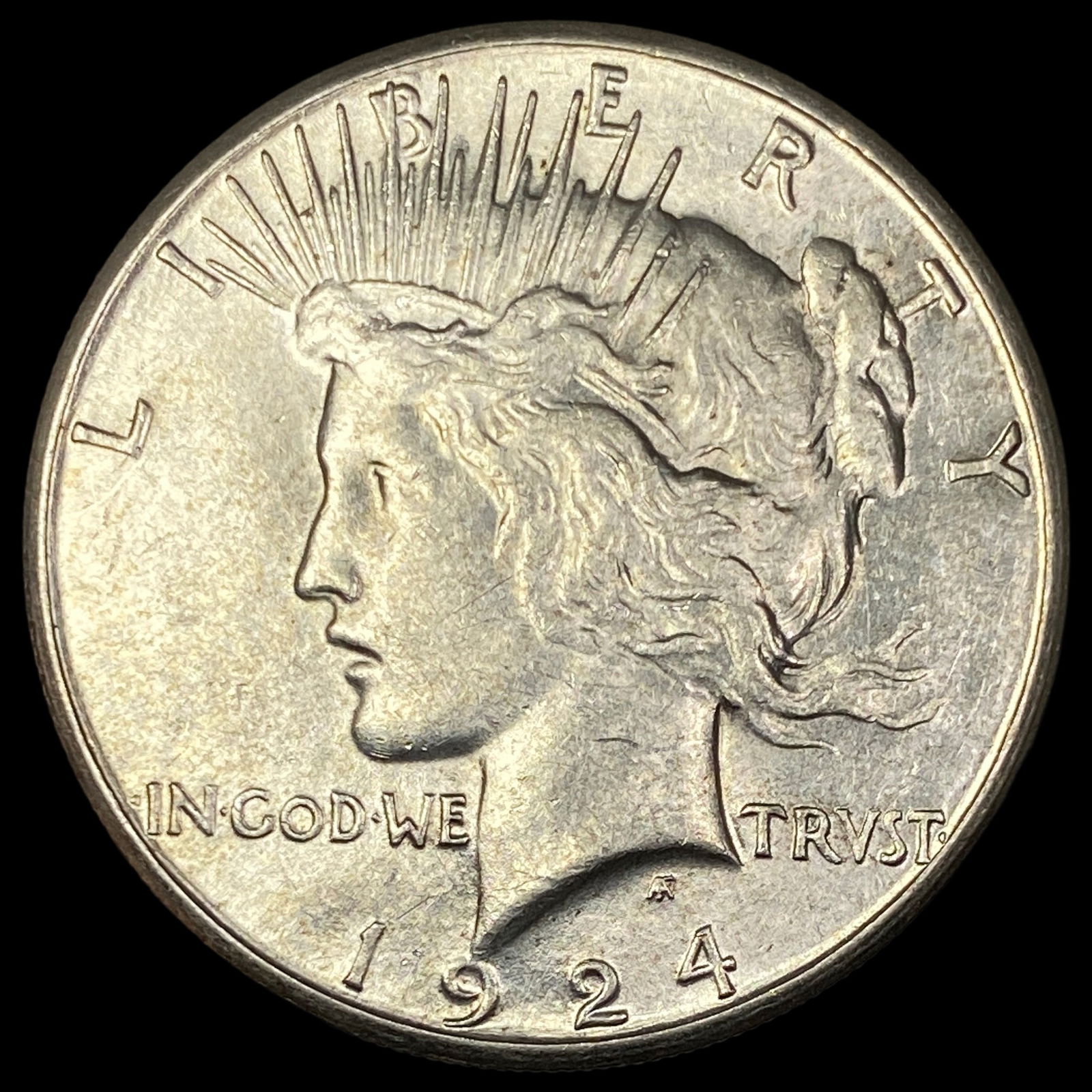 1924-S Silver Peace Dollar CHOICE AU (1 of 2)