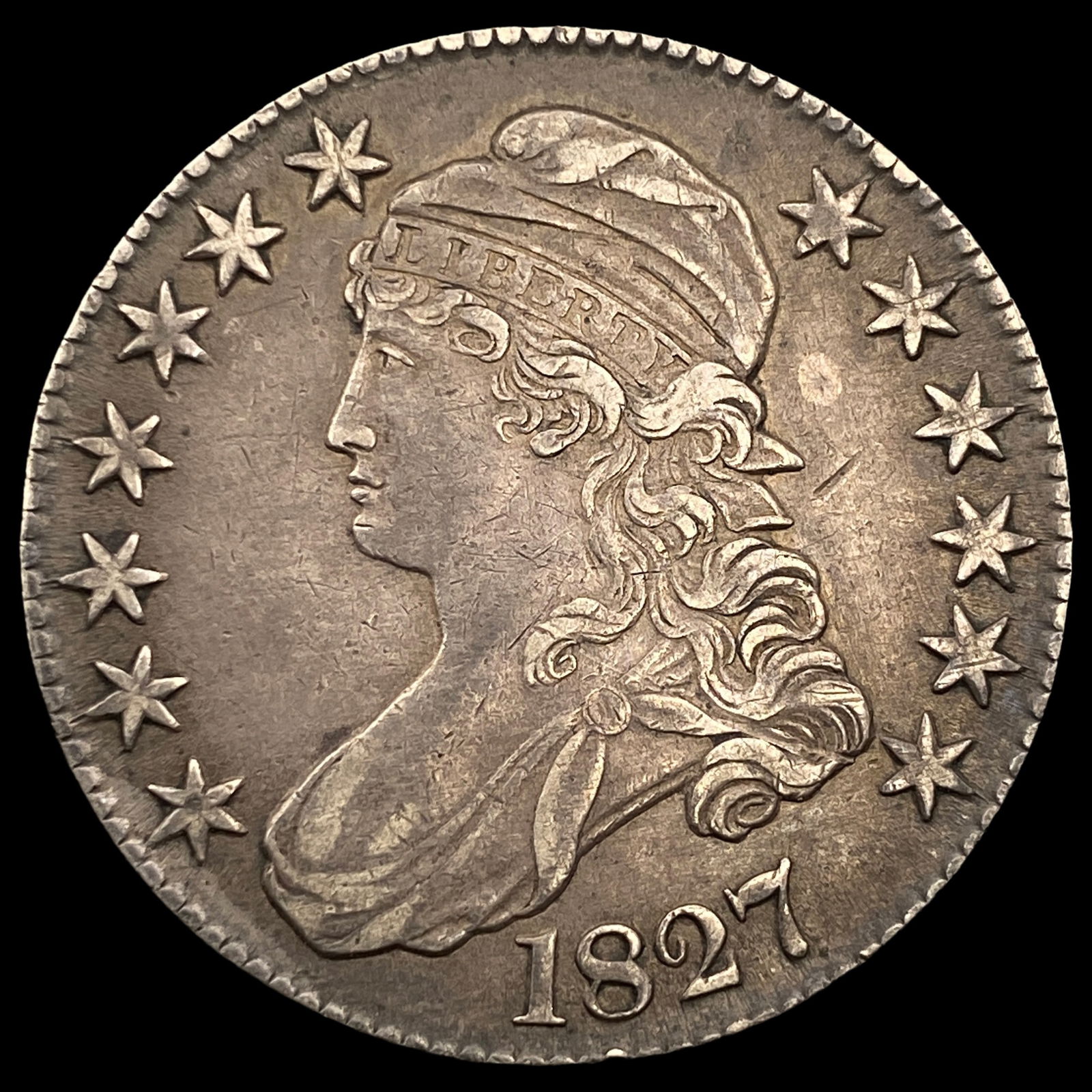 1827 Capped Bust Half Dollar NEARLY UNCIRCULATED (1 of 2)