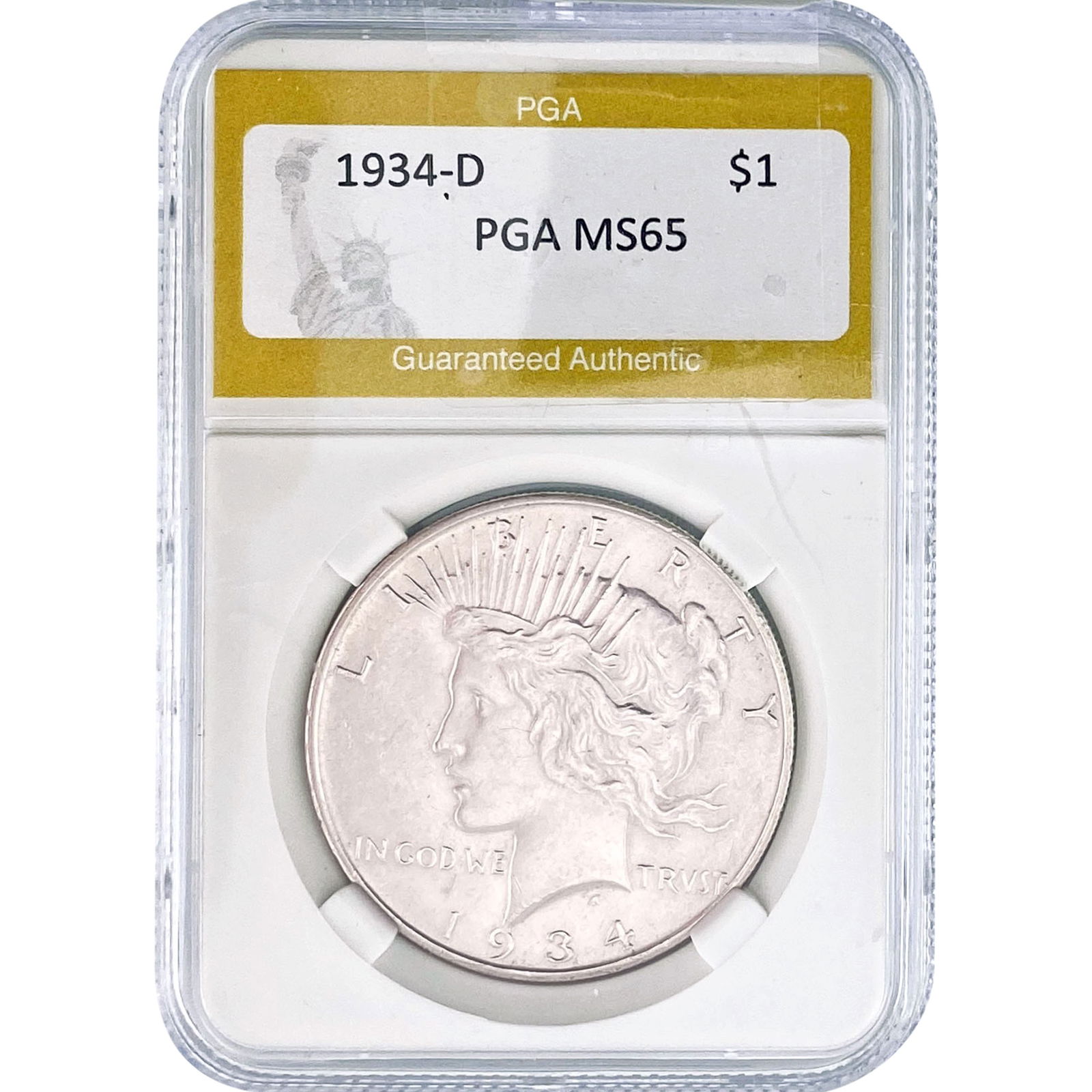 1934-D Silver Peace Dollar PGA MS65 (1 of 2)