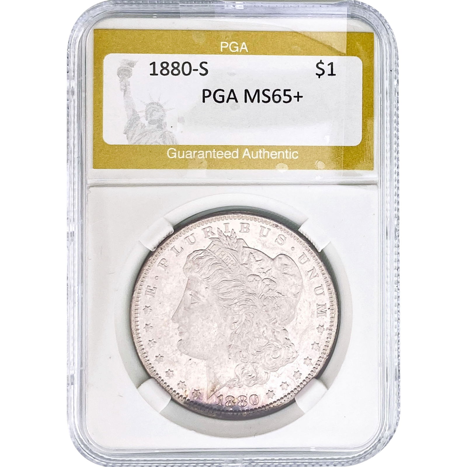 1880-S Morgan Silver Dollar PGA MS65+ (1 of 2)