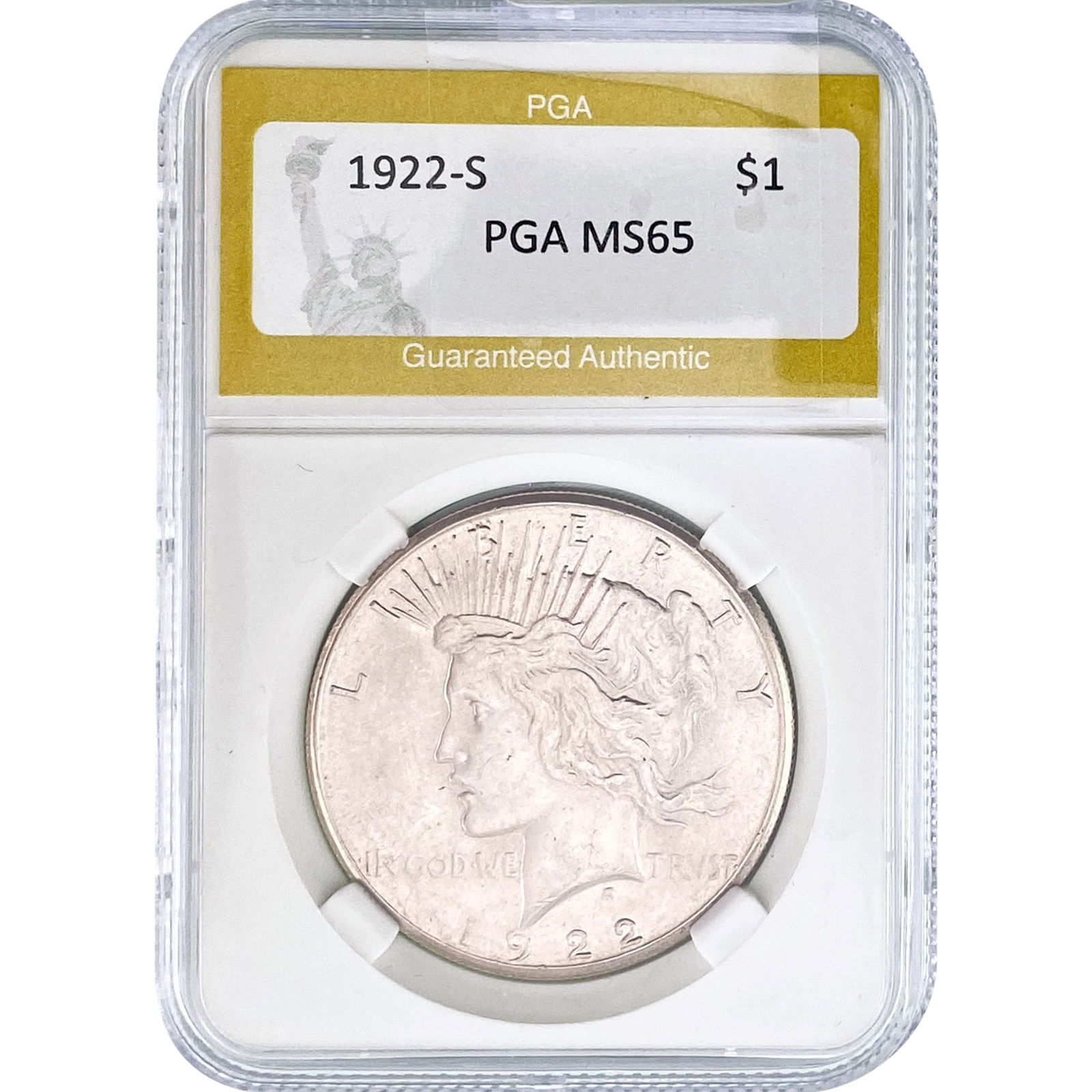 1922-S Silver Peace Dollar PGA MS65 (1 of 2)