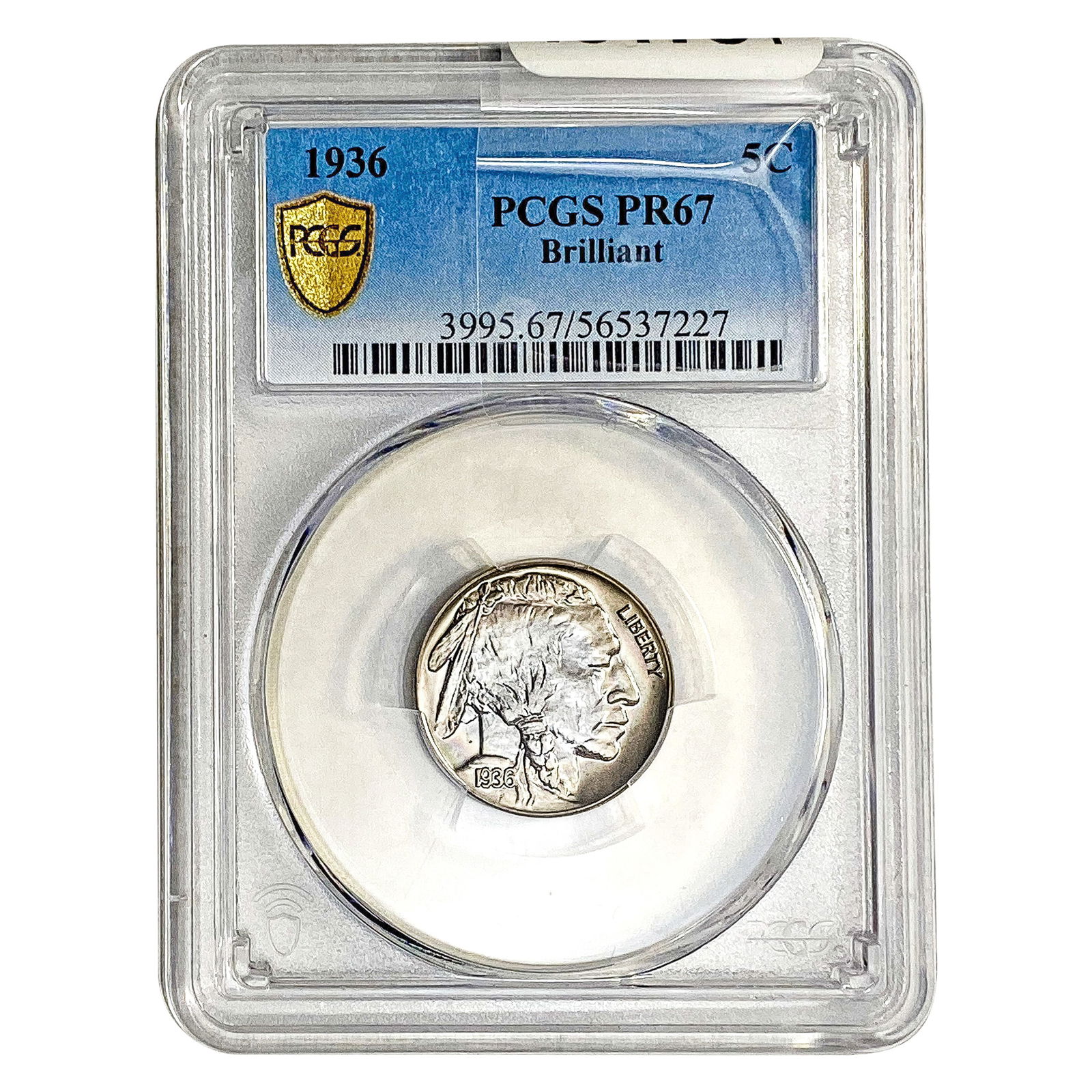 1936 Buffalo Nickel PCGS PR67 Brilliant: 1936 Buffalo Nickel PCGS PR67 Brilliant