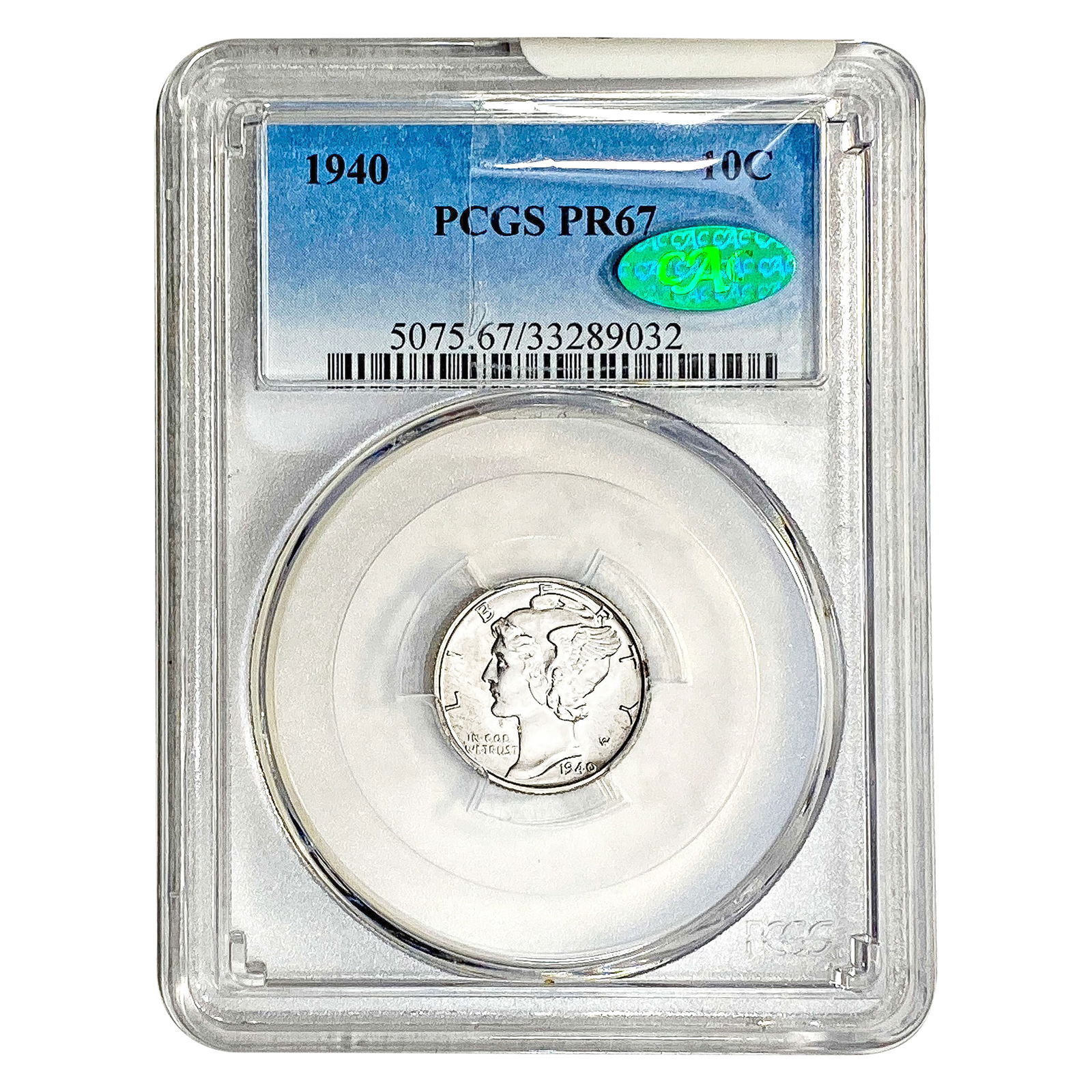 1940 CAC Mercury Silver Dime PCGS PR67 (1 of 2)