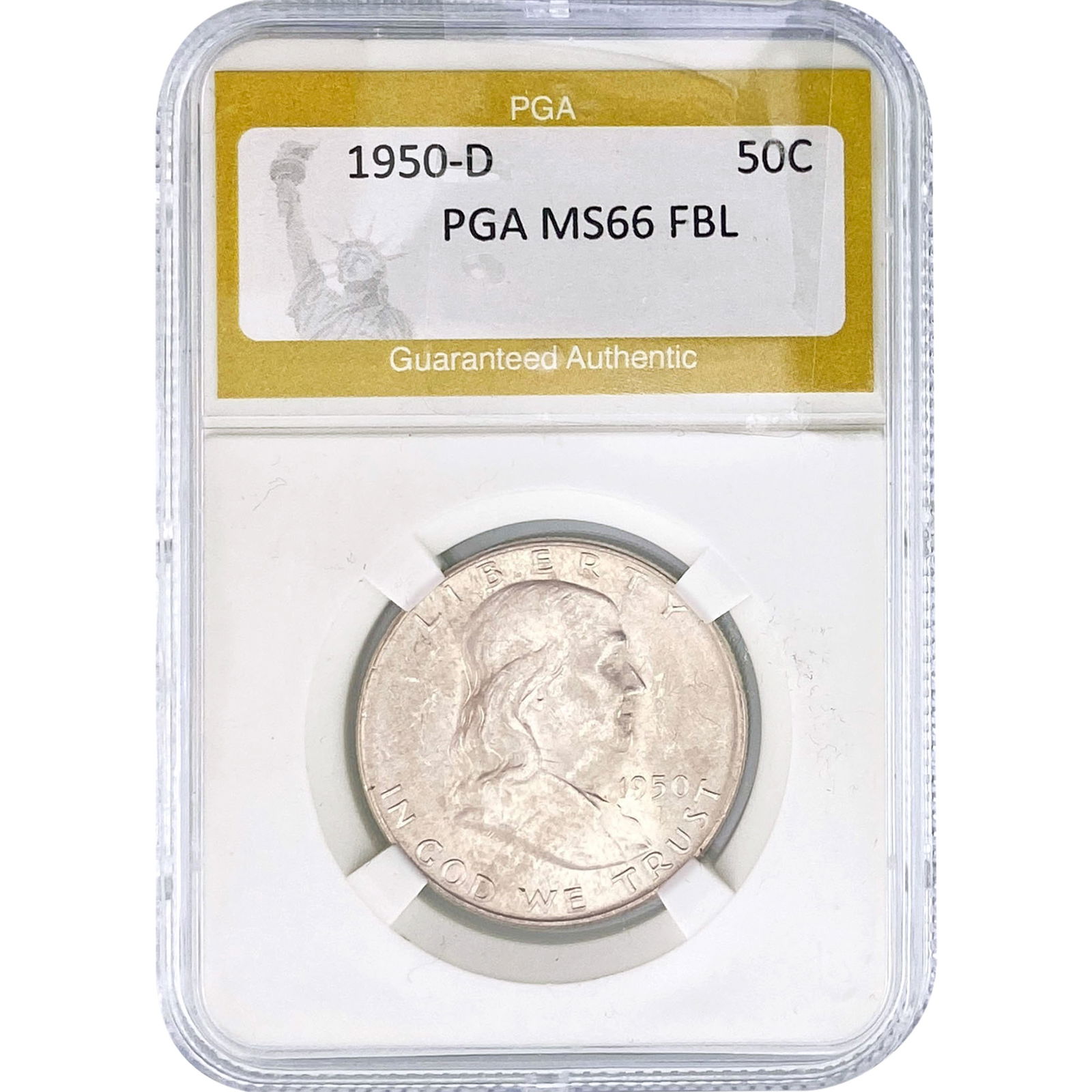 1950-D Franklin Half Dollar PGA MS66 FBL (1 of 2)