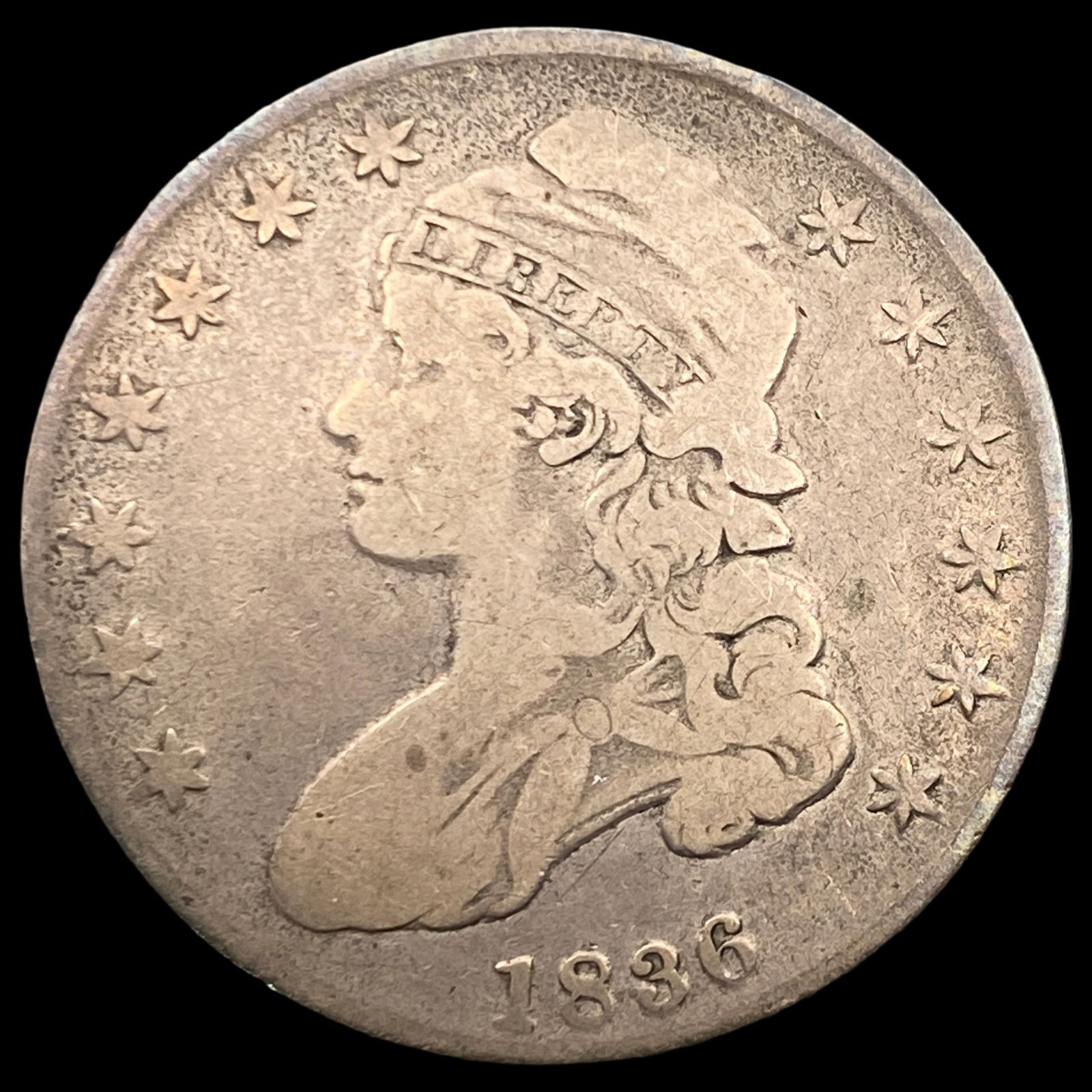 1836 Capped Bust Half Dollar NICELY CIRCULATED (1 of 2)