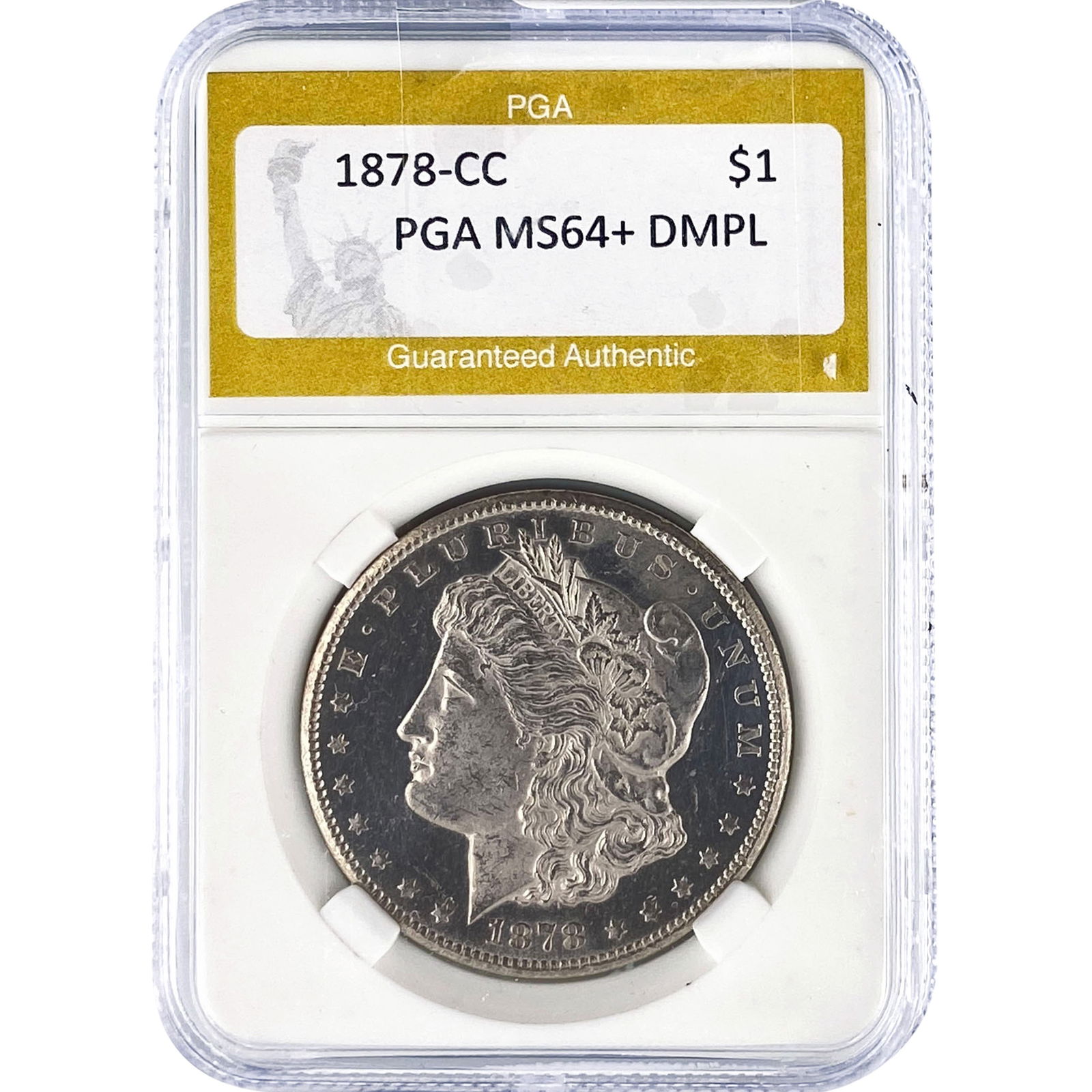 1878-CC Morgan Silver Dollar PGA MS64+ DMPL: 1878-CC Morgan Silver Dollar PGA MS64+ DMPL