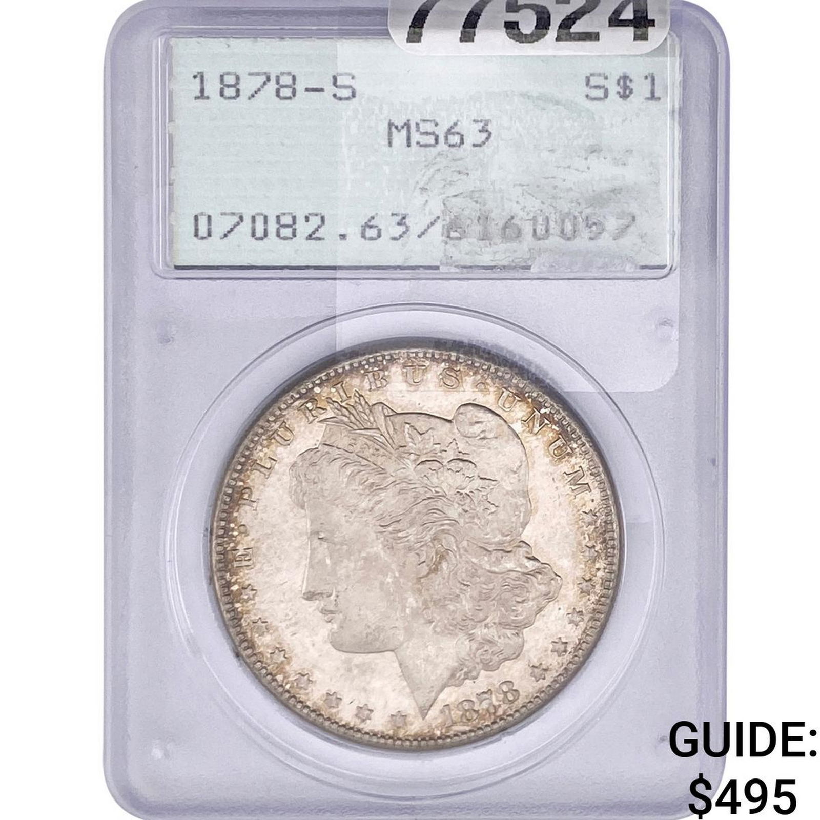 1878-S Morgan Silver Dollar PCGS MS63: 1878-S Morgan Silver Dollar PCGS MS63