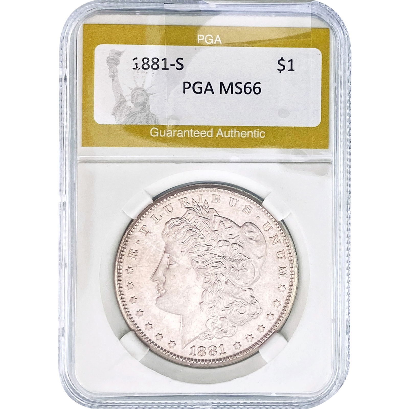 1881-S Morgan Silver Dollar PGA MS66: 1881-S Morgan Silver Dollar PGA MS66