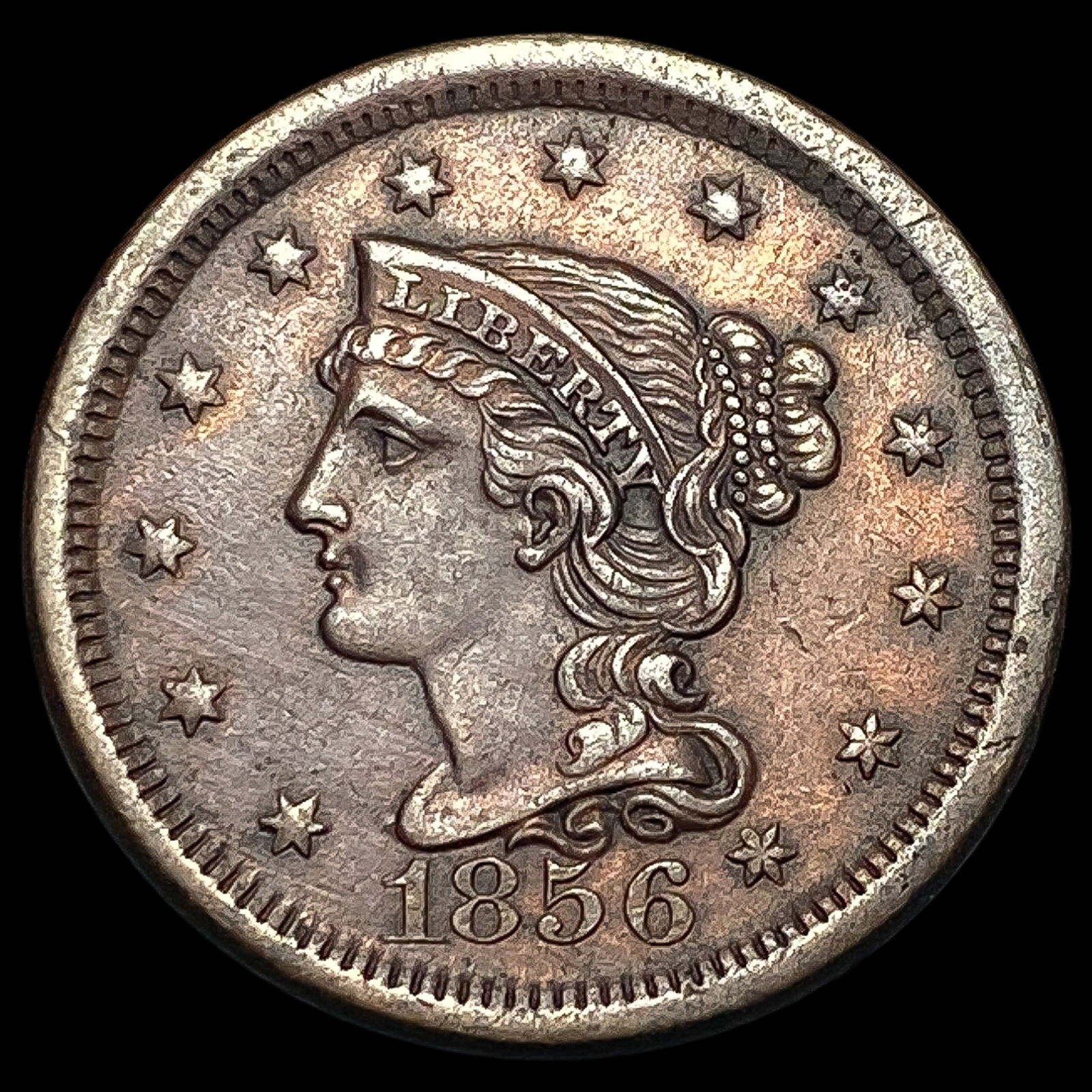 1856 Braided Hair Large Cent CLOSELY UNCIRCULATED (1 of 2)