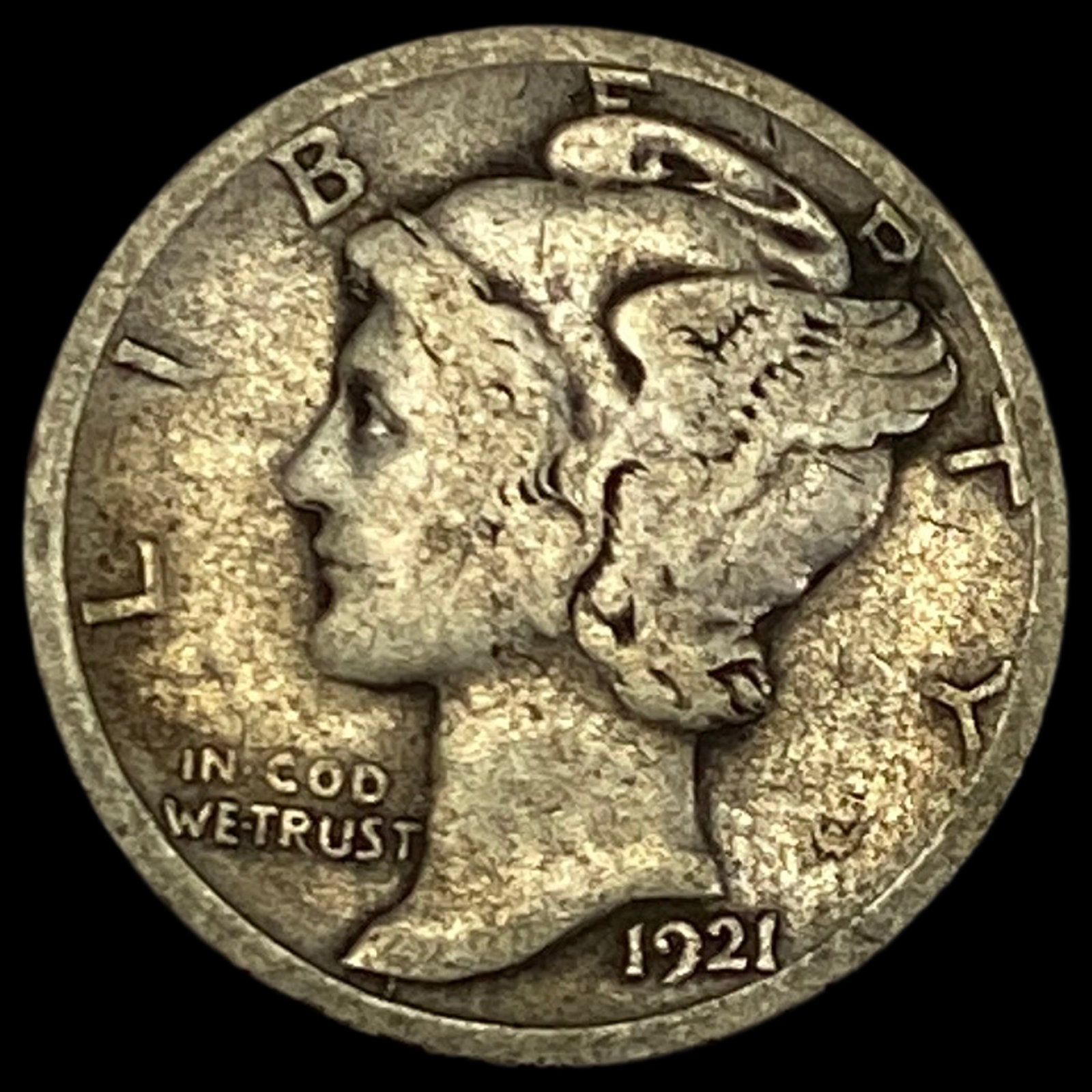 1921-D Silver Mercury Dime LIGHTLY CIRCULATED (1 of 2)