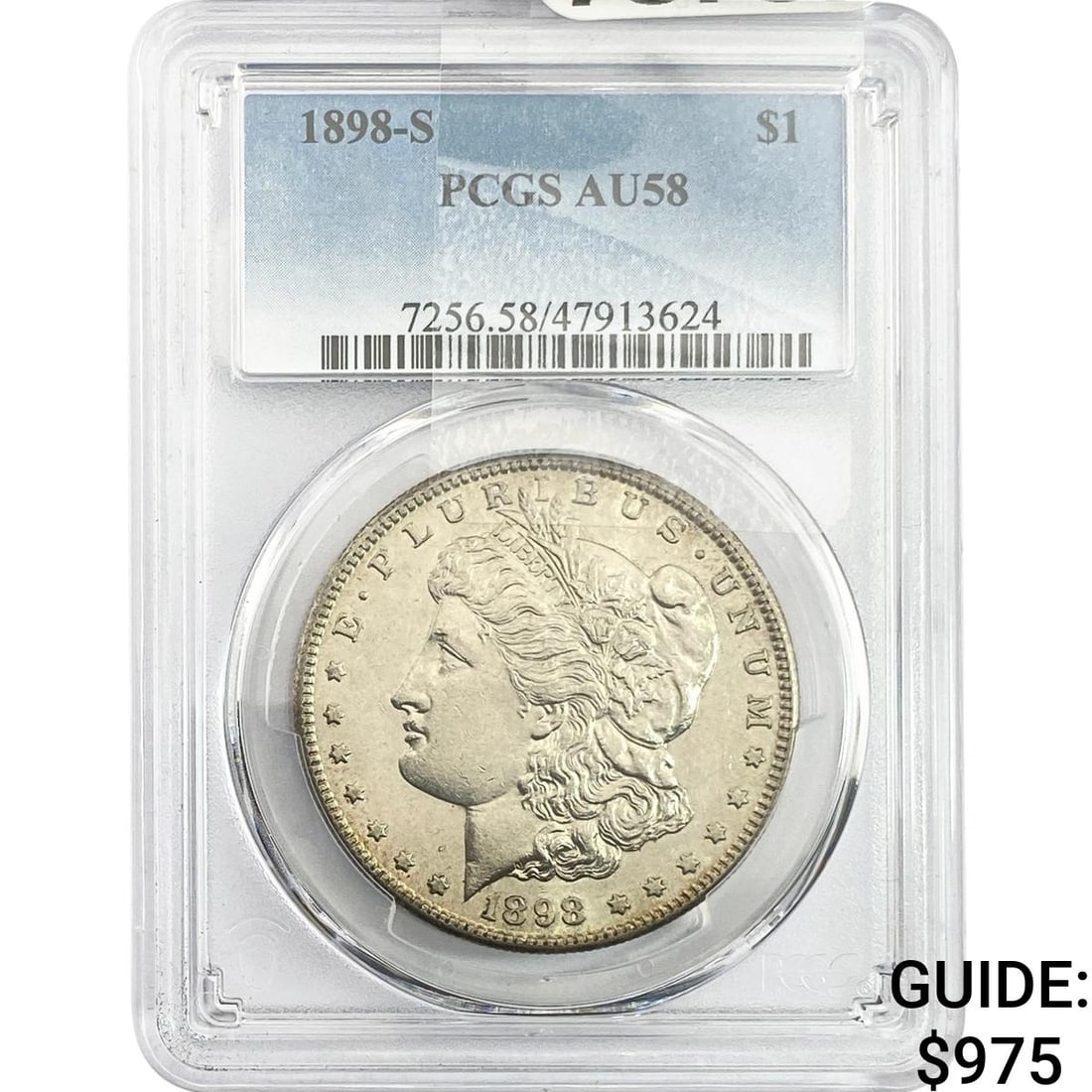 1898-S Morgan Silver Dollar PCGS AU58: 1898-S Morgan Silver Dollar PCGS AU58