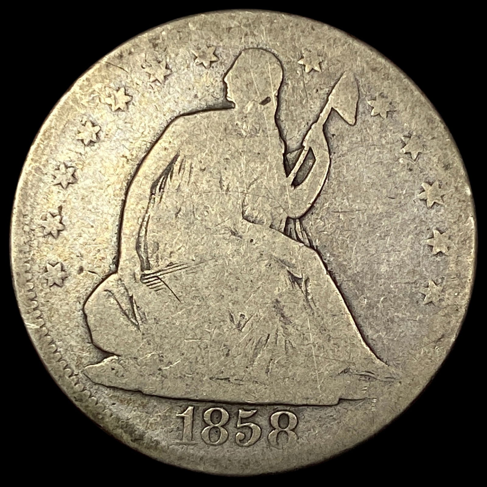 1858 Seated Liberty Half Dollar NICELY CIRCULATED (1 of 2)