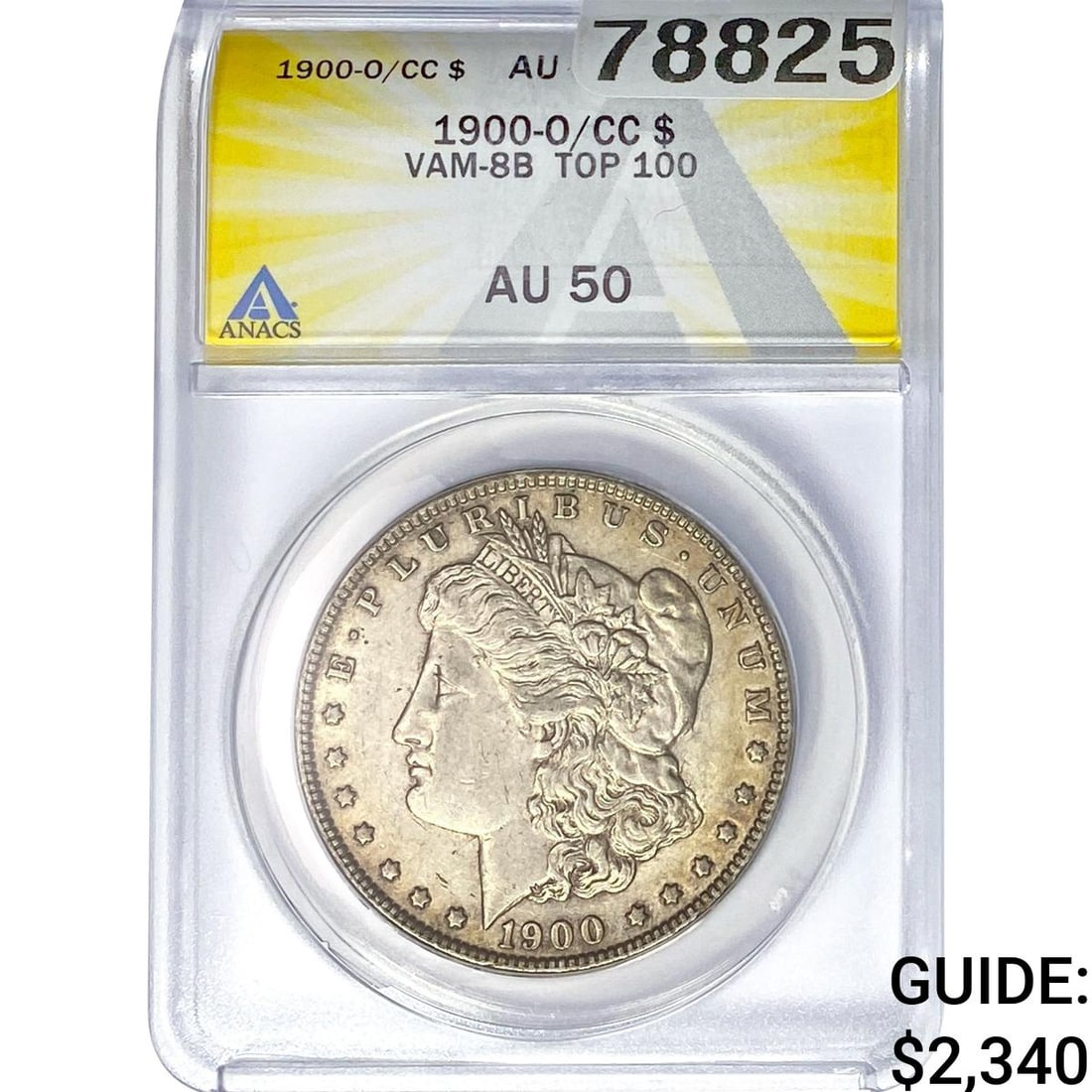 1900-O/CC Morgan Silver Dollar ANACS AU50: 1900-O/CC Morgan Silver Dollar ANACS AU50