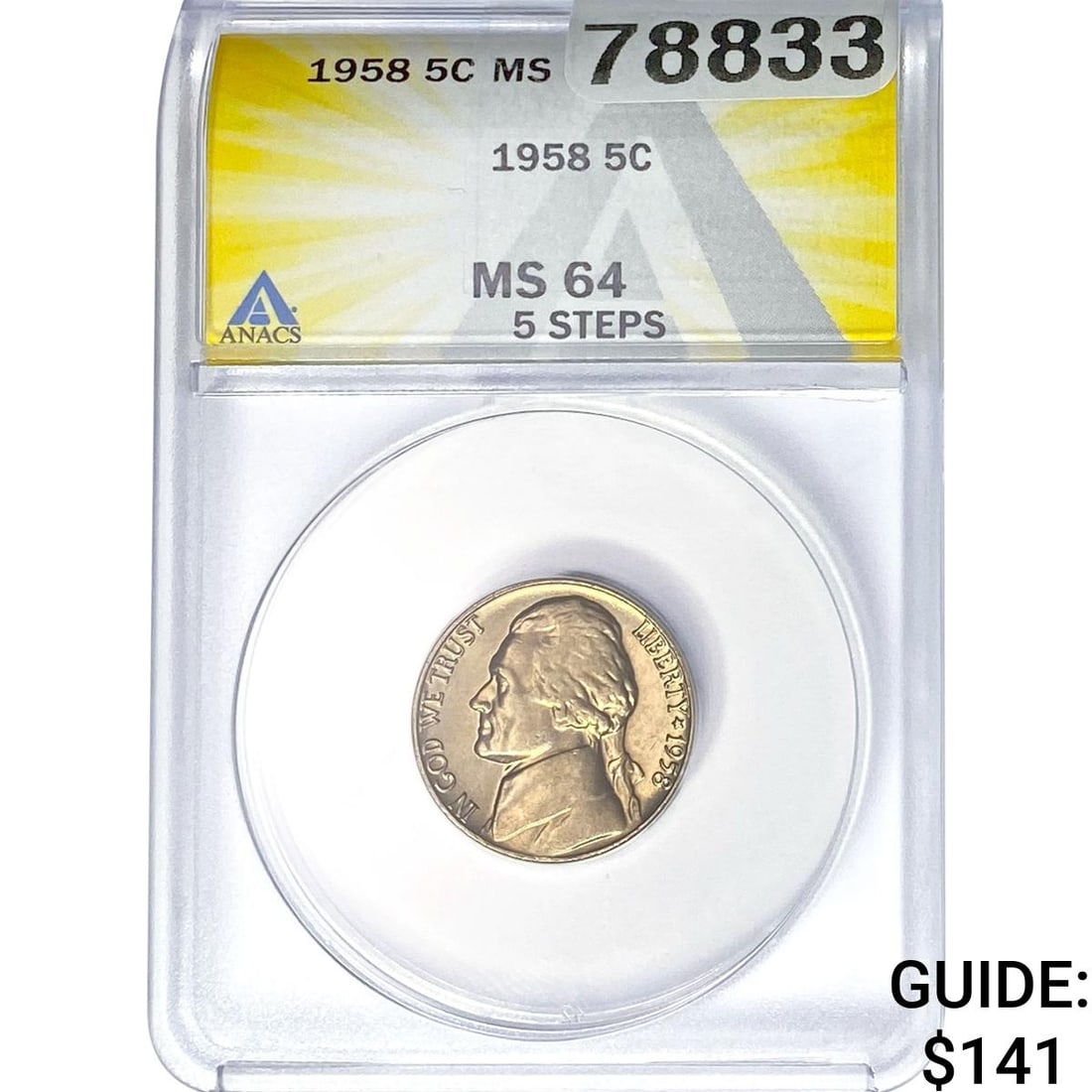 1958 Jefferson Nickel ANACS MS64 (1 of 2)