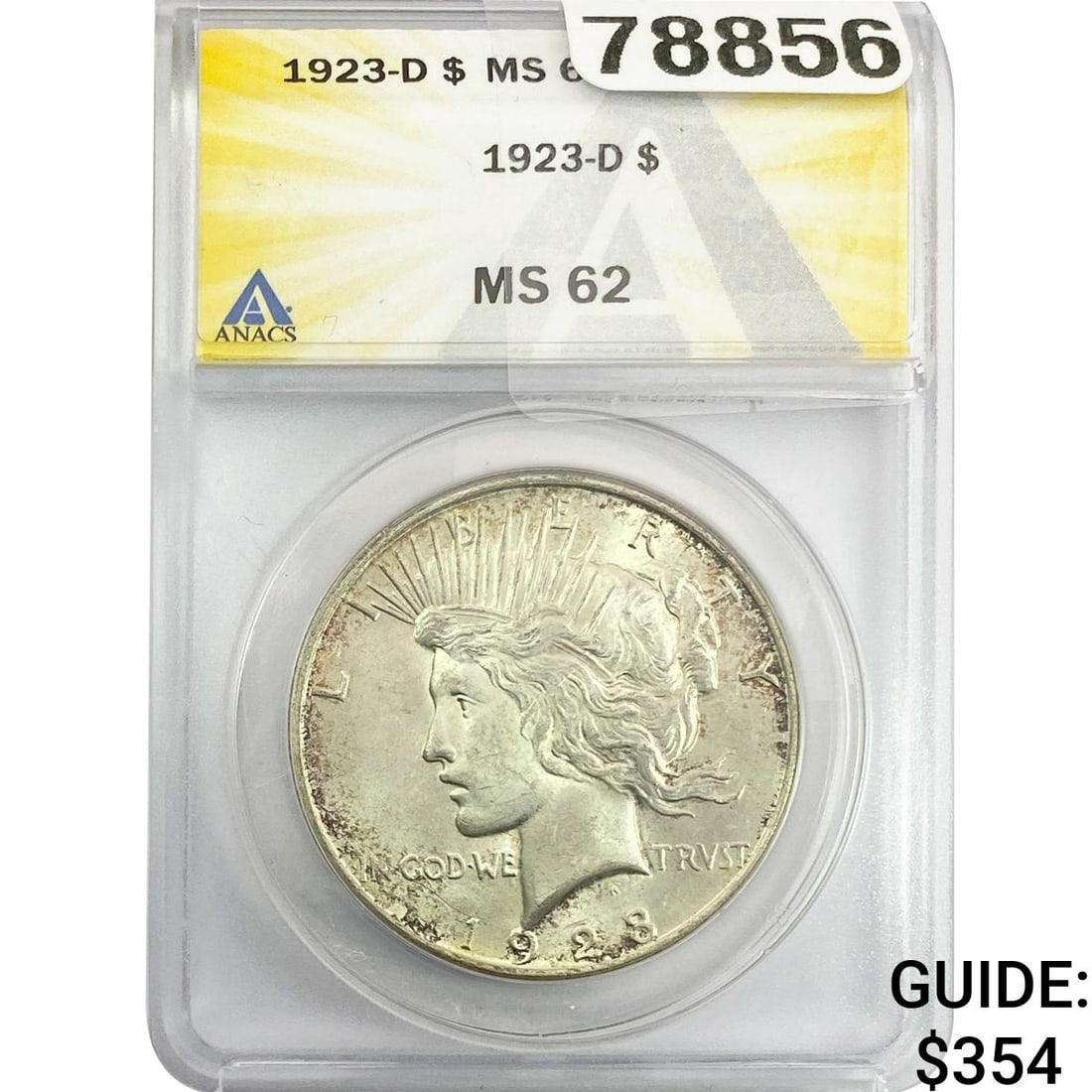 1923-D Silver Peace Dollar ANACS MS62 (1 of 2)