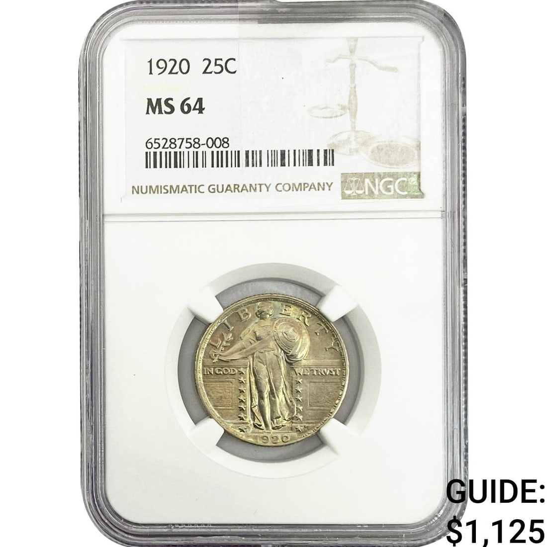 1920 Standing Liberty Quarter NGC MS64: 1920 Standing Liberty Quarter NGC MS64