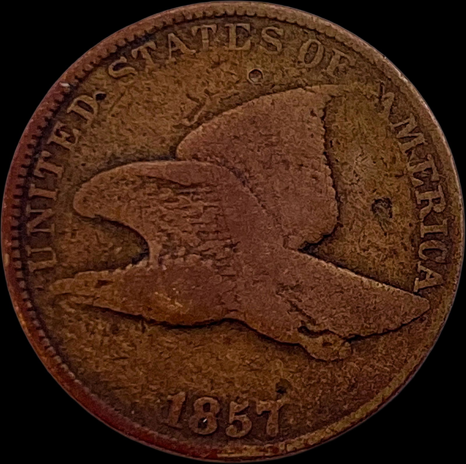 1857 Flying Eagle Cent ABOUT UNCIRCULATED (1 of 2)