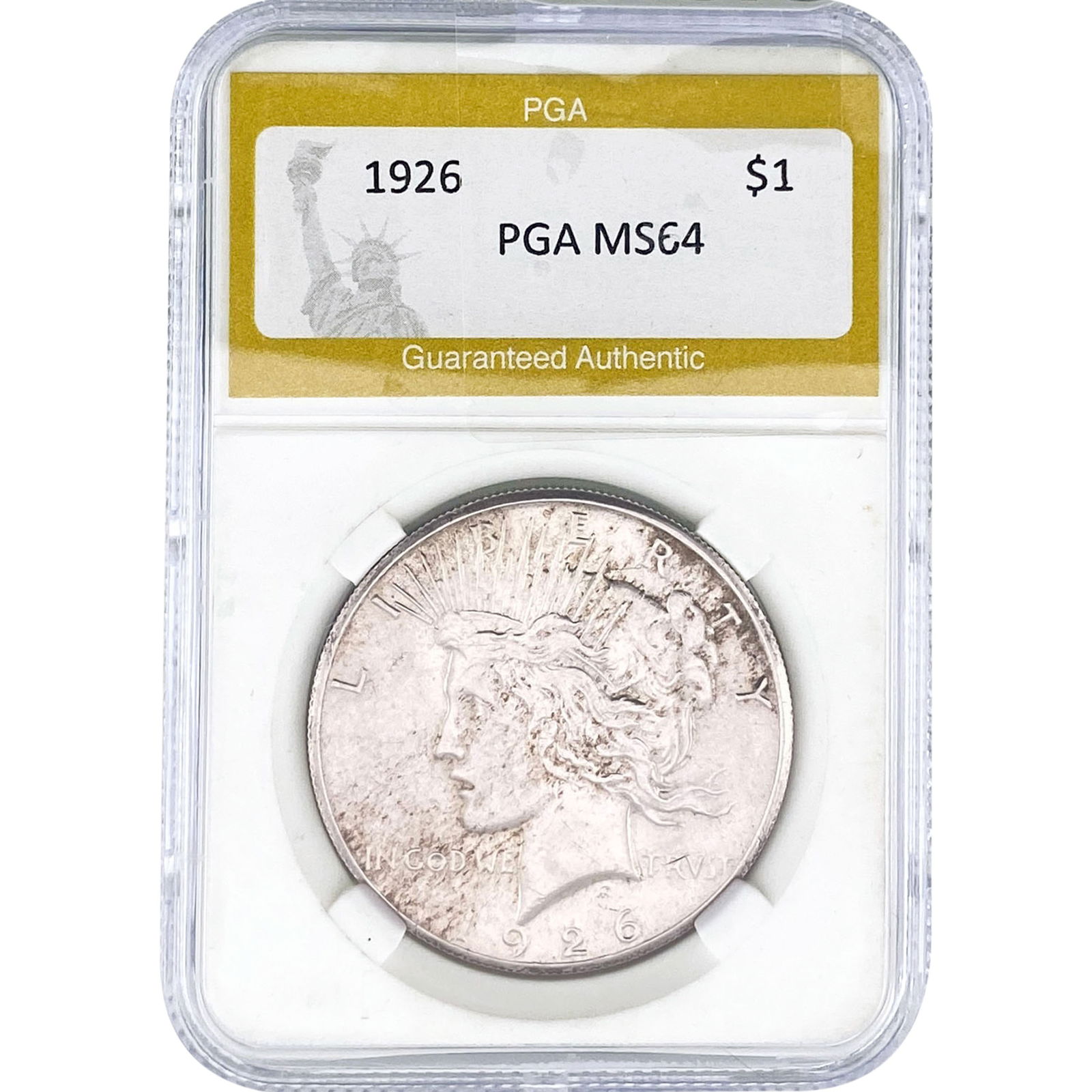 1926 Silver Peace Dollar PGA MS64: 1926 Silver Peace Dollar PGA MS64