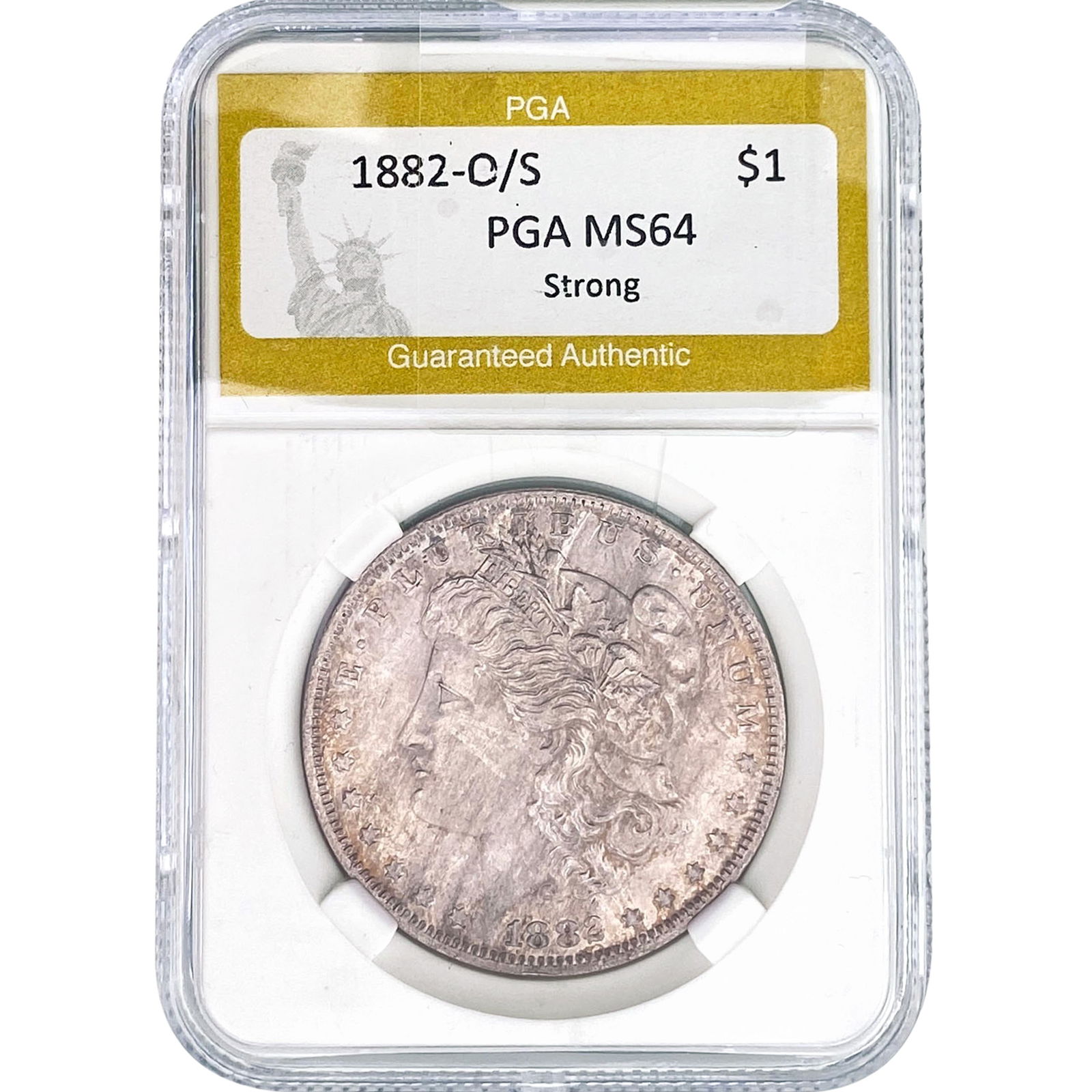 1882-O/S Morgan Silver Dollar PGA MS64 Strong: 1882-O/S Morgan Silver Dollar PGA MS64 Strong