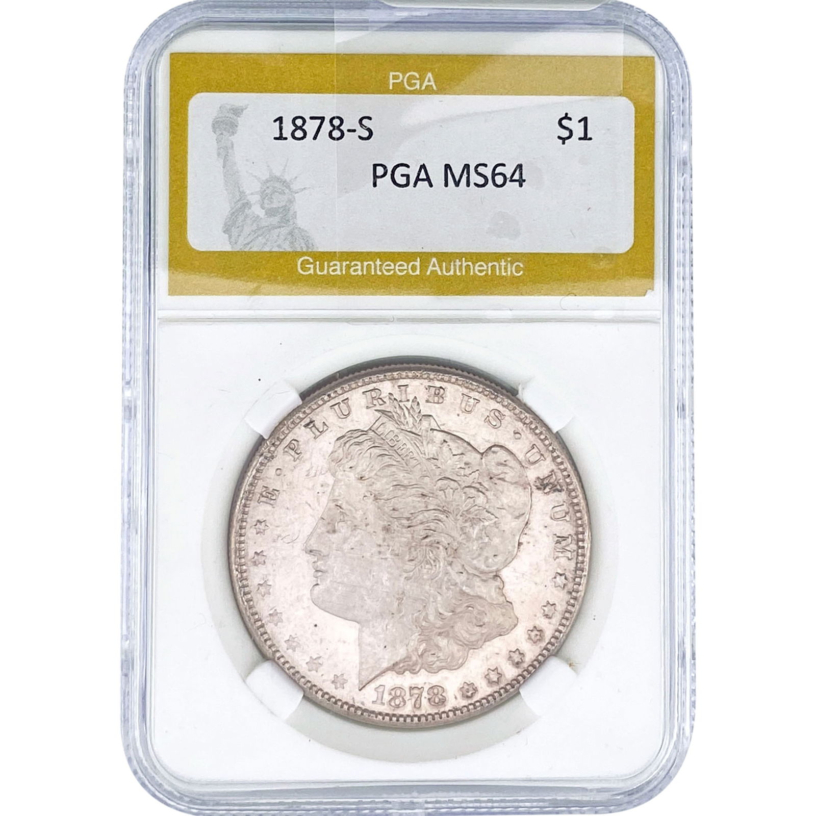 1878-S Morgan Silver Dollar PGA MS64: 1878-S Morgan Silver Dollar PGA MS64