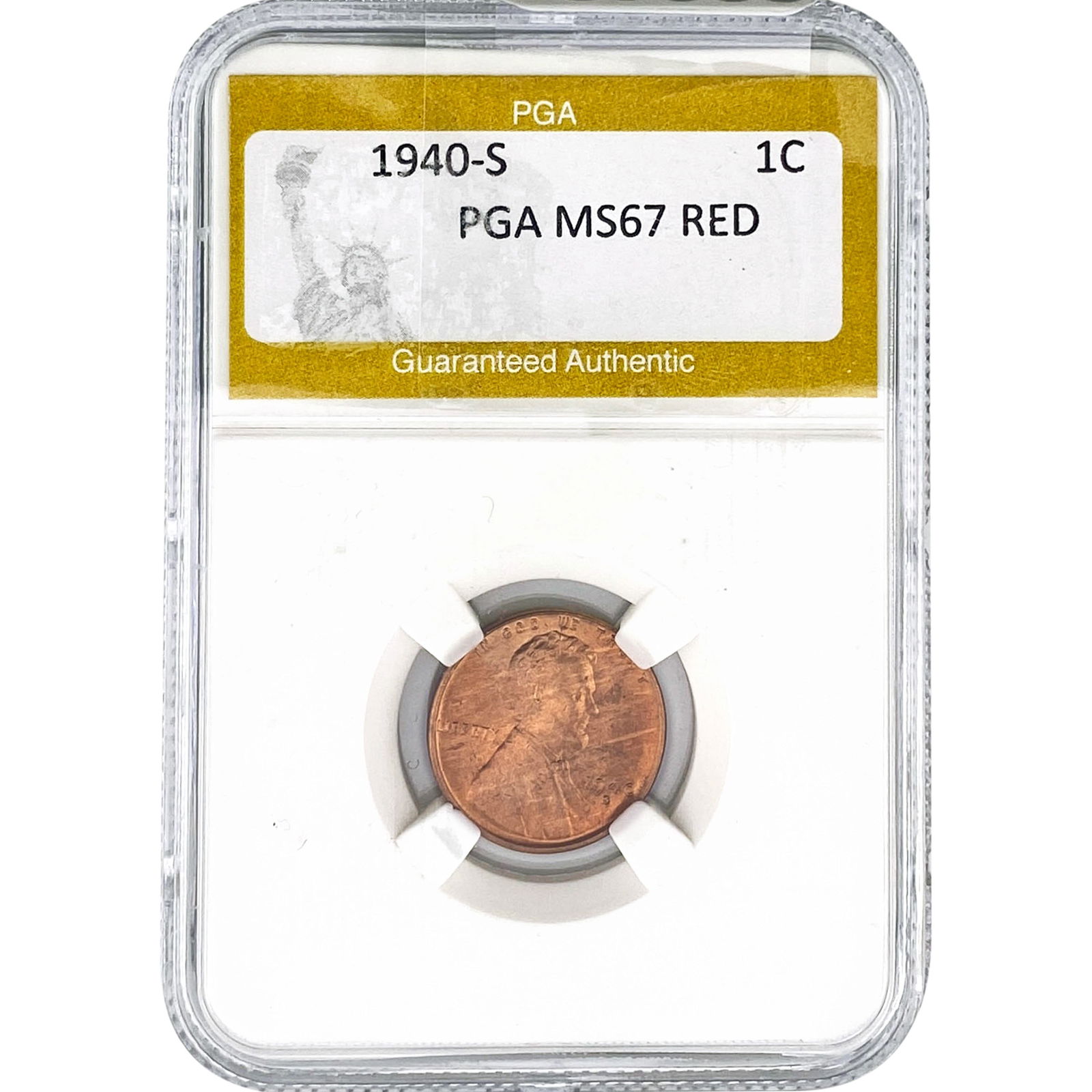 1940-S Wheat Cent PGA NS67 RED: 1940-S Wheat Cent PGA NS67 RED