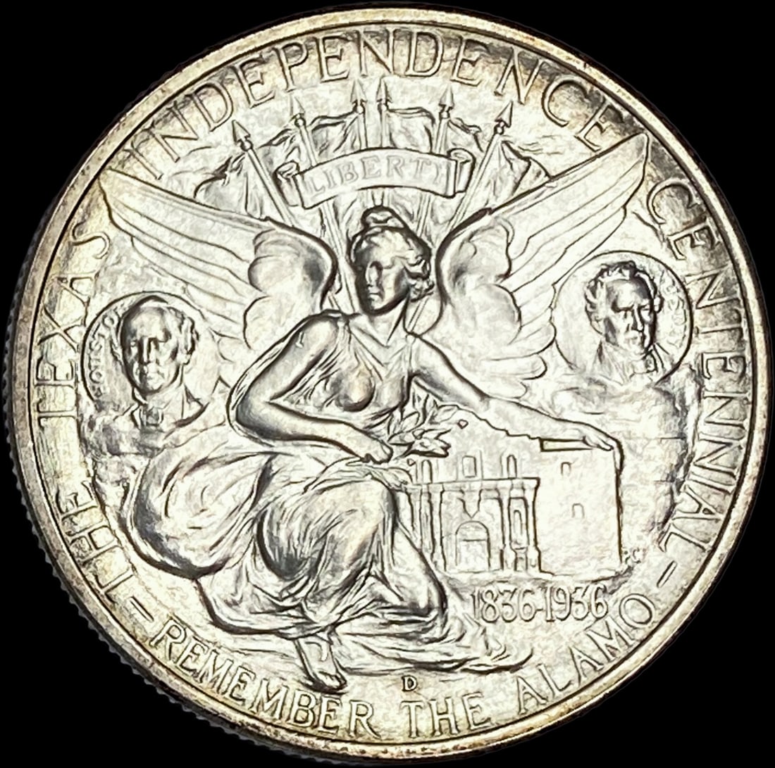 1937-D Silver Texas Independence Half Dollar GEM BU (1 of 2)