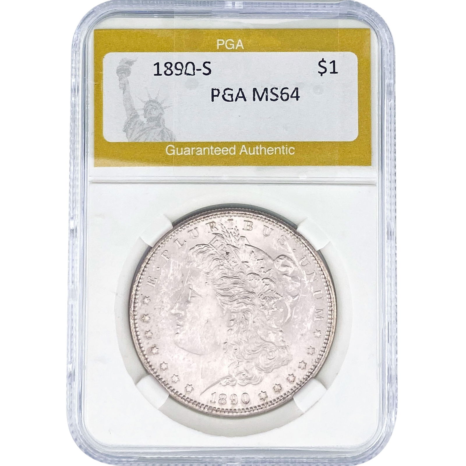 1890-S Morgan Silver Dollar PGA MS64: 1890-S Morgan Silver Dollar PGA MS64