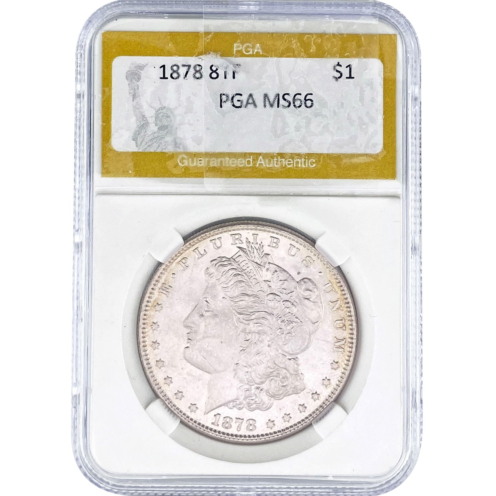 1878 8TF Morgan Silver Dollar PGA MS66: 1878 8TF Morgan Silver Dollar PGA MS66