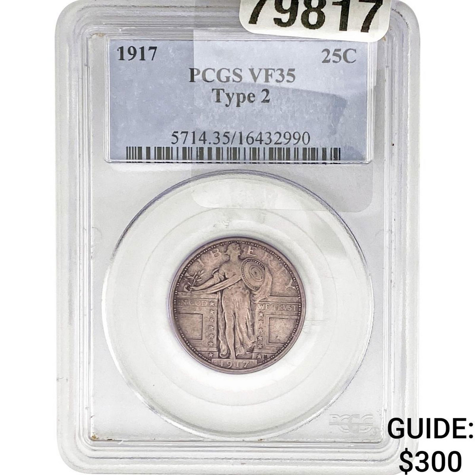 1917 Standing Liberty Quarter PCGS VF35 TYPE 2 (1 of 2)
