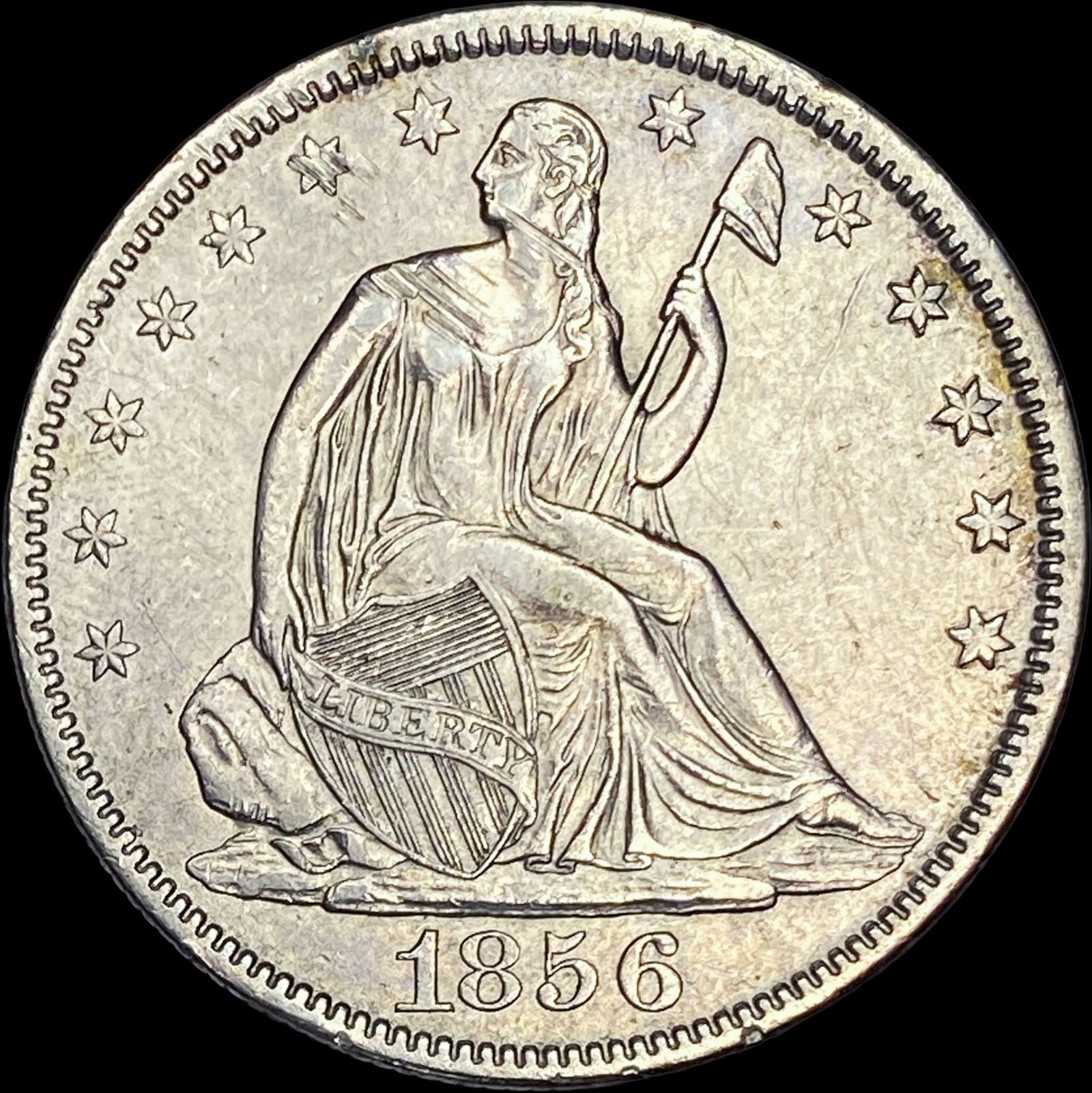 1856 Silver Half Dollar (Seated Liberty) CLOSELY UNCIRCULATED (1 of 2)