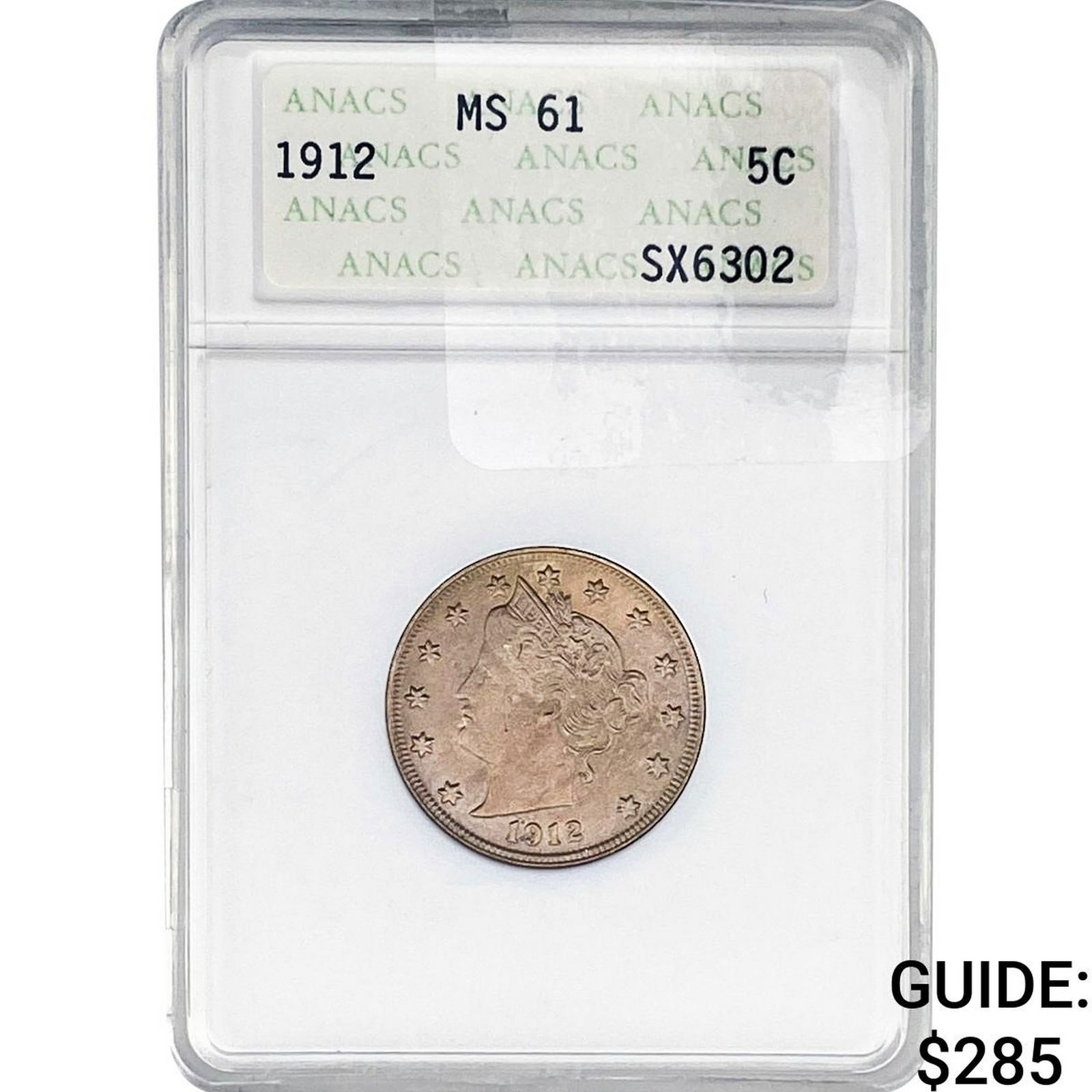 1912 Liberty Victory Nickel ANACS MS61: 1912 Liberty Victory Nickel ANACS MS61
