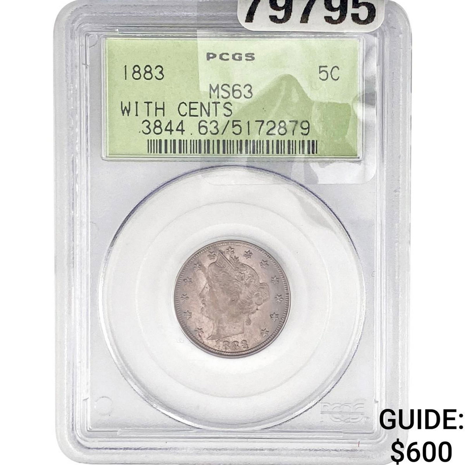 1883 Liberty Victory Nickel PCGS MS63: 1883 Liberty Victory Nickel PCGS MS63