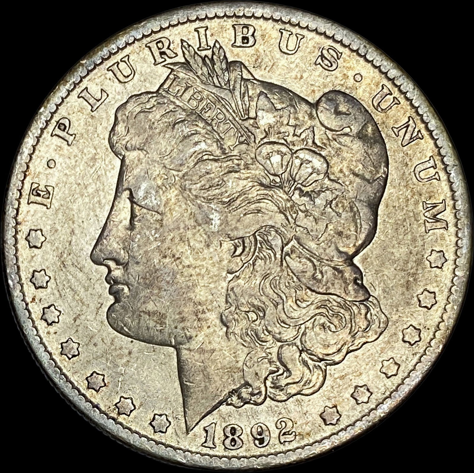 1892 Silver Morgan Dollar LIGHTLY CIRCULATED: 1892 Silver Morgan Dollar LIGHTLY CIRCULATED
