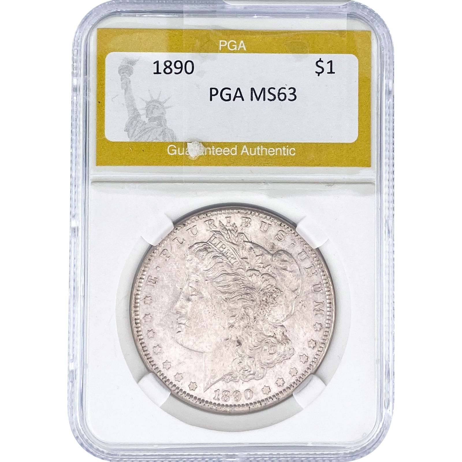 1890 Morgan Silver Dollar PGA MS63: 1890 Morgan Silver Dollar PGA MS63