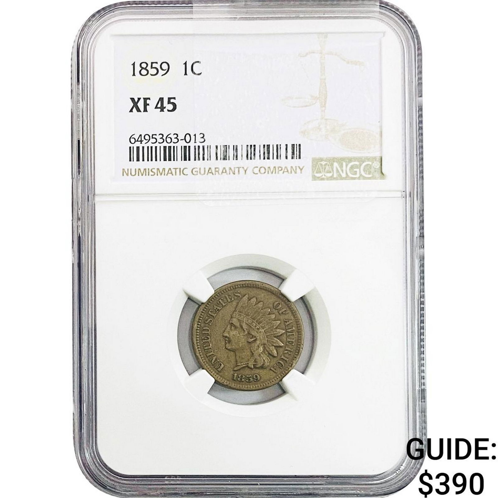 1859 Indian Head Cent NGC XF45 (1 of 2)