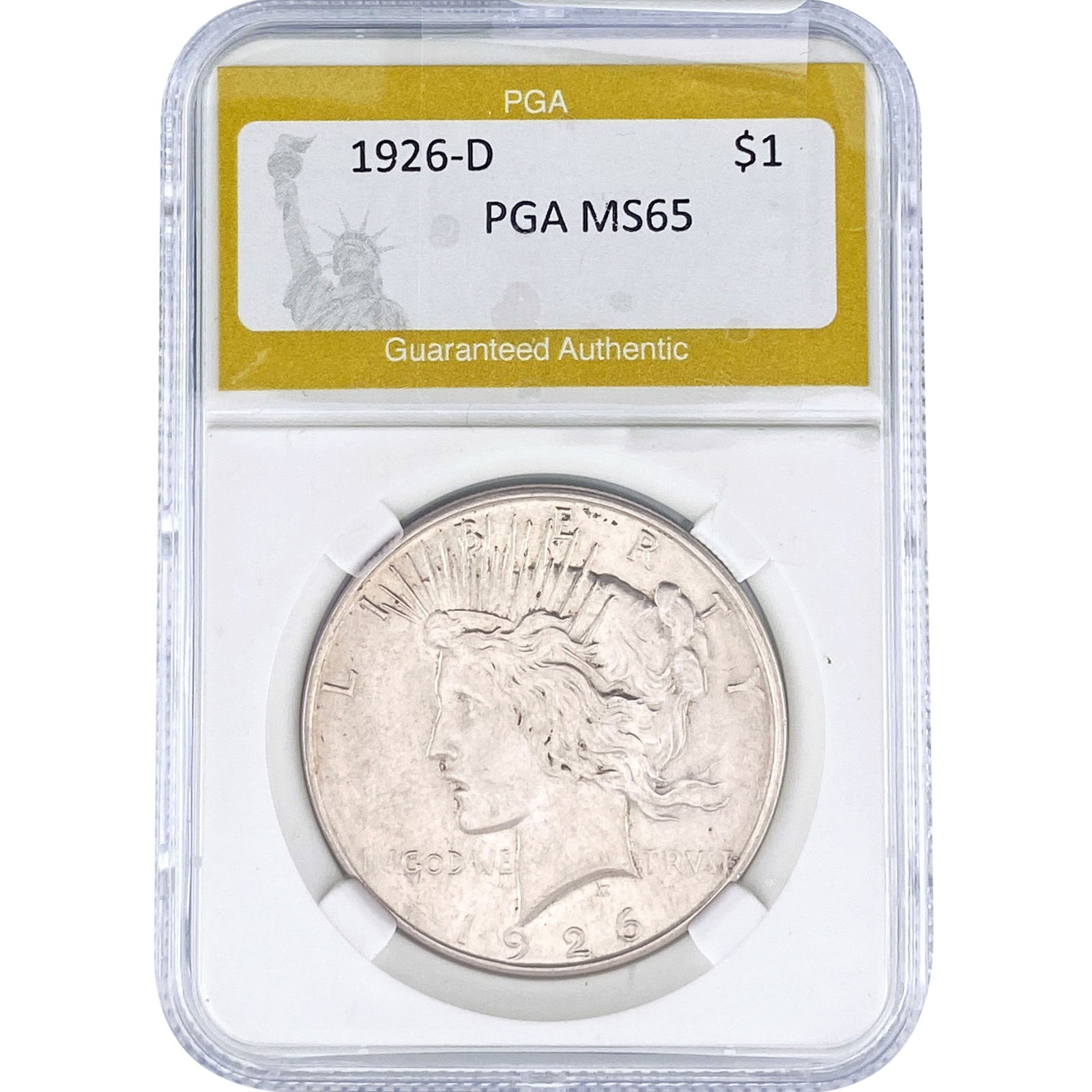 1926-D Silver Peace Dollar PGA MS65: 1926-D Silver Peace Dollar PGA MS65