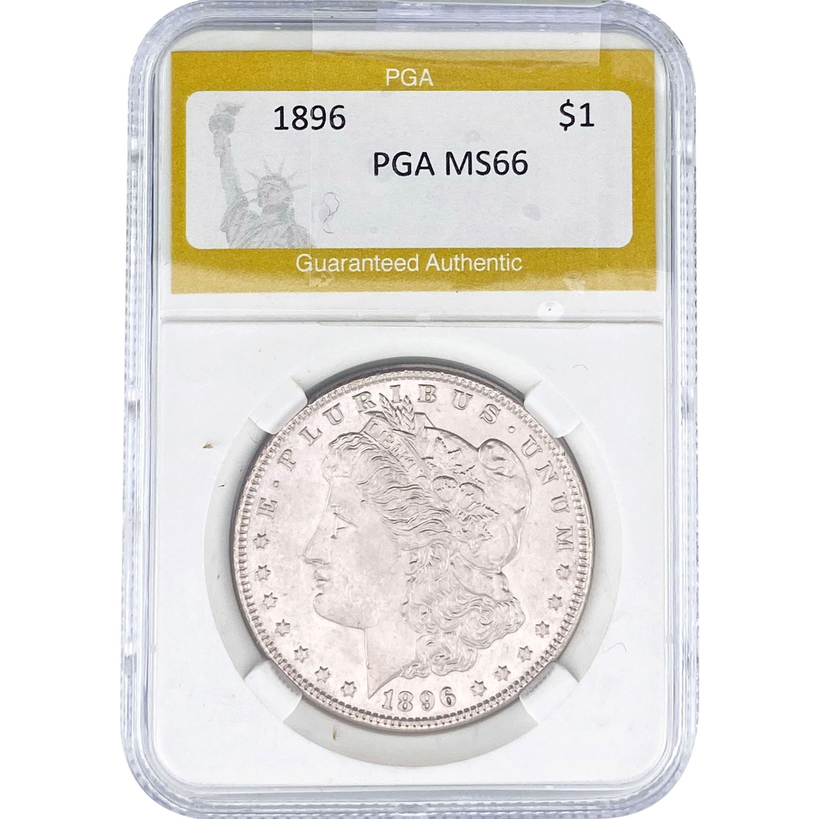 1896 Morgan Silver Dollar PGA MS66: 1896 Morgan Silver Dollar PGA MS66