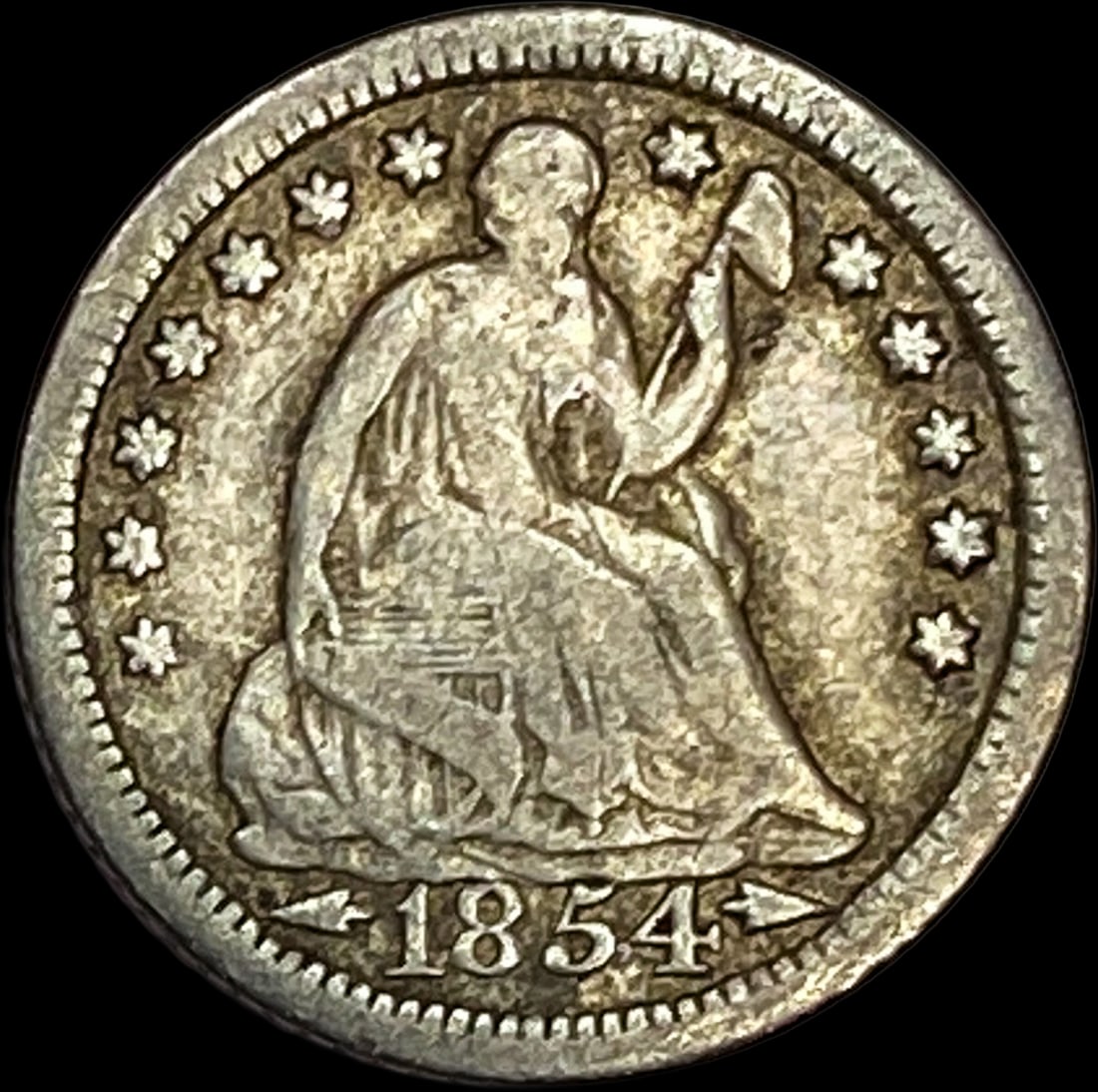 1854-O Silver Half Dime LIGHTLY CIRCULATED (1 of 2)